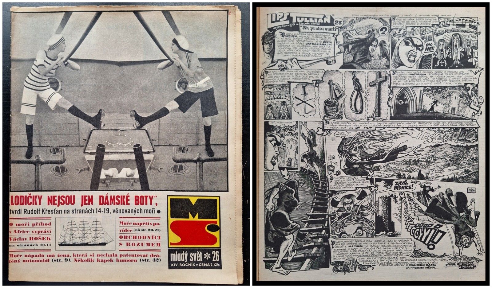 KAJA SAUDEK – COMIC LIPS TULLIAN No. 23, CZECH MAGAZINE MLADY SVET, No. 26/1972