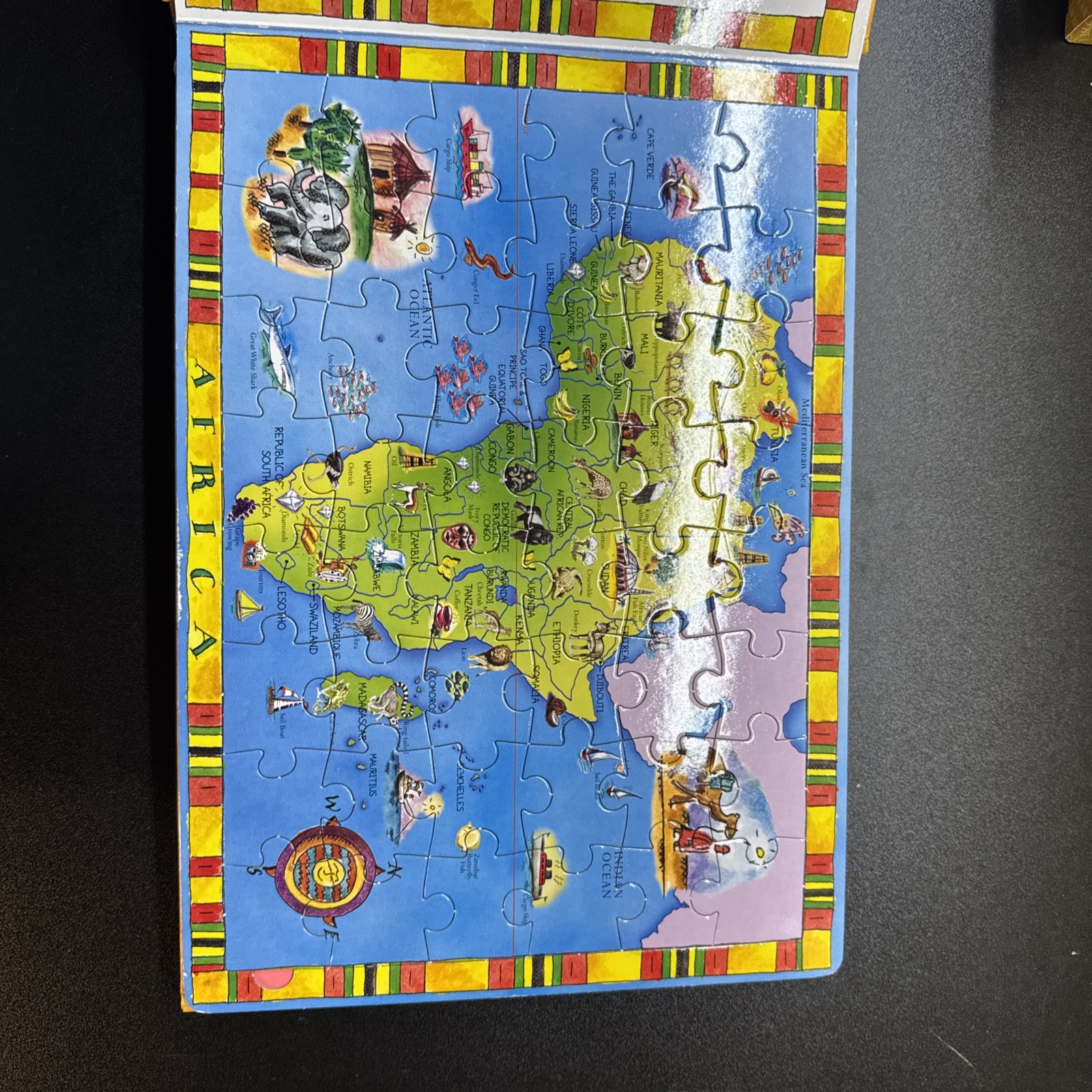 The Seven Continents World Jigsaw Book 7×48 Piece Puzzles Map Kids
