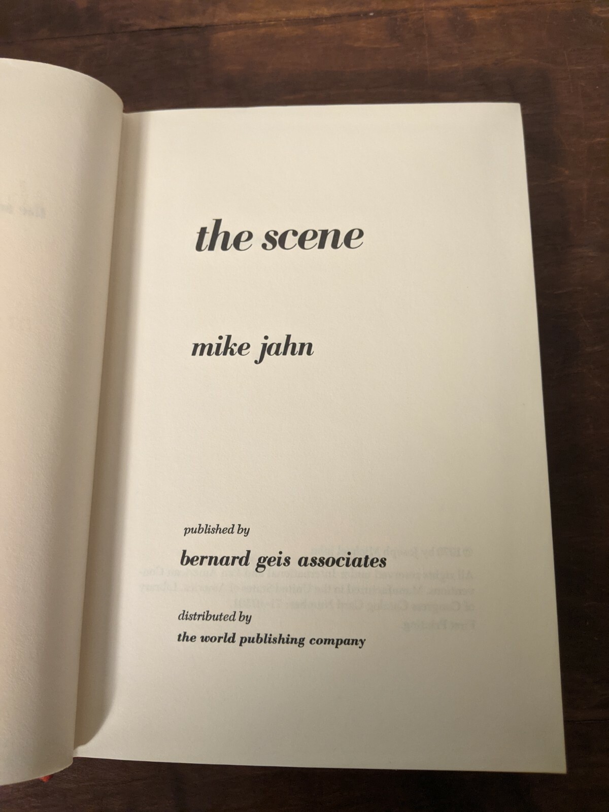 The Scene by Mike Jahn – 1970 – HC – First Edition – 1st Printing