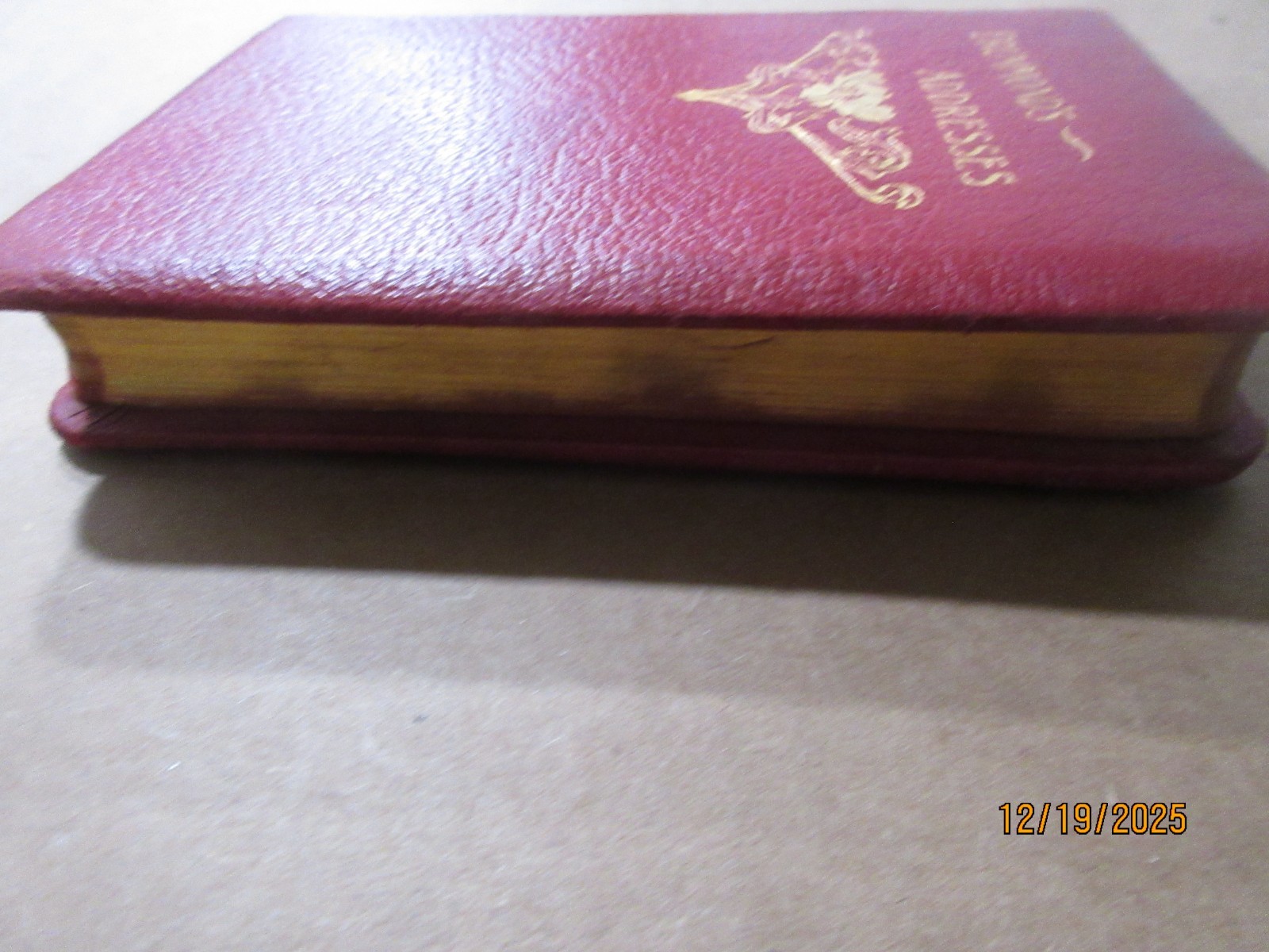 Antique Red Leather Cover w/ Gold Gilt Pages Book Henry Drummond’s Addresses