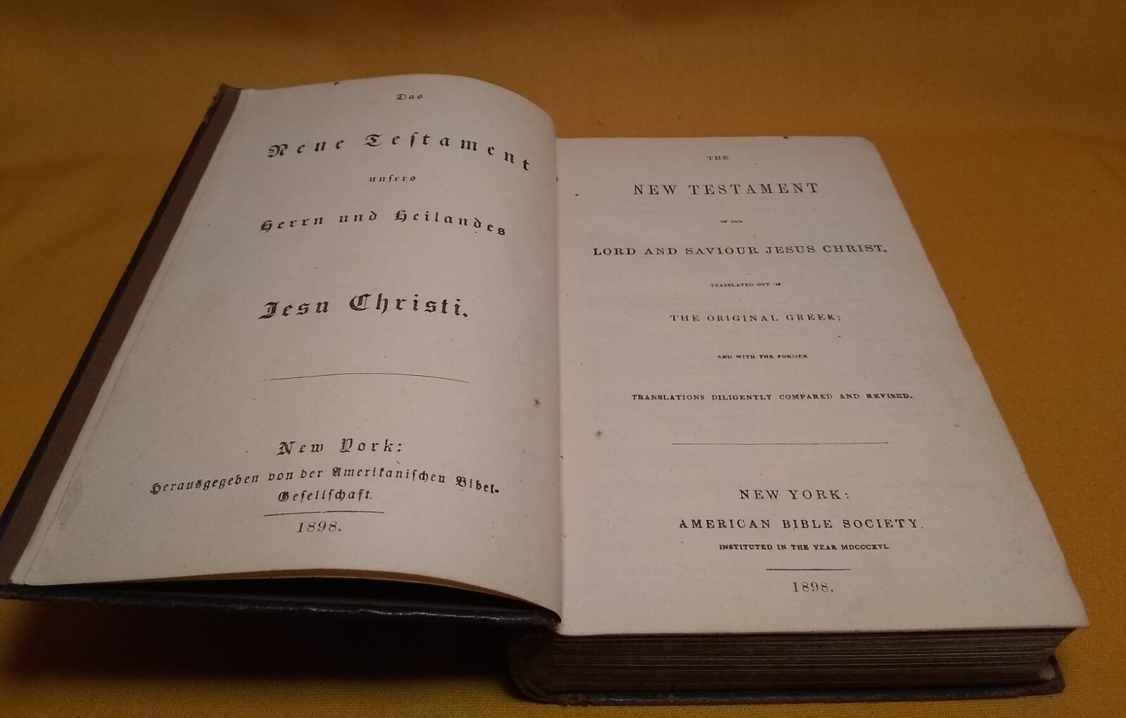 The New Testament German and English text 1898 HC American Bible Society