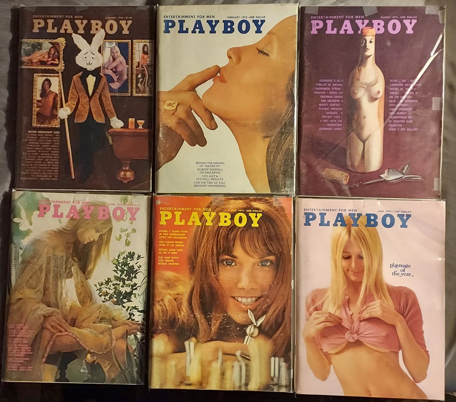 PLAYBOY Magazine–1972–12 Issues in Plastic (Complete Year)–FREE SHIPPING