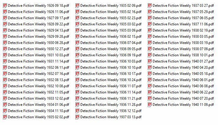 DETECTIVE FICTION WEEKLY 55 Choice Issue Collection On USB Flash Drive