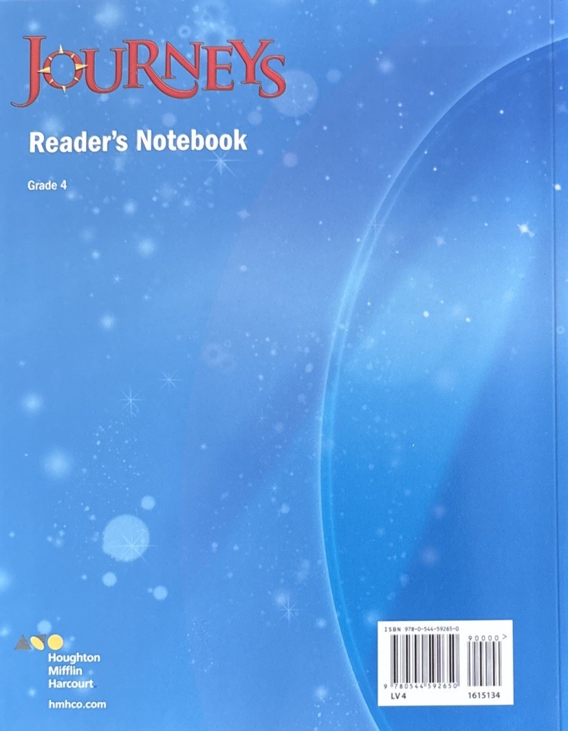 Journeys Grade 4 Reader’s Notebook Consumable Houghton Mifflin Harcourt unused