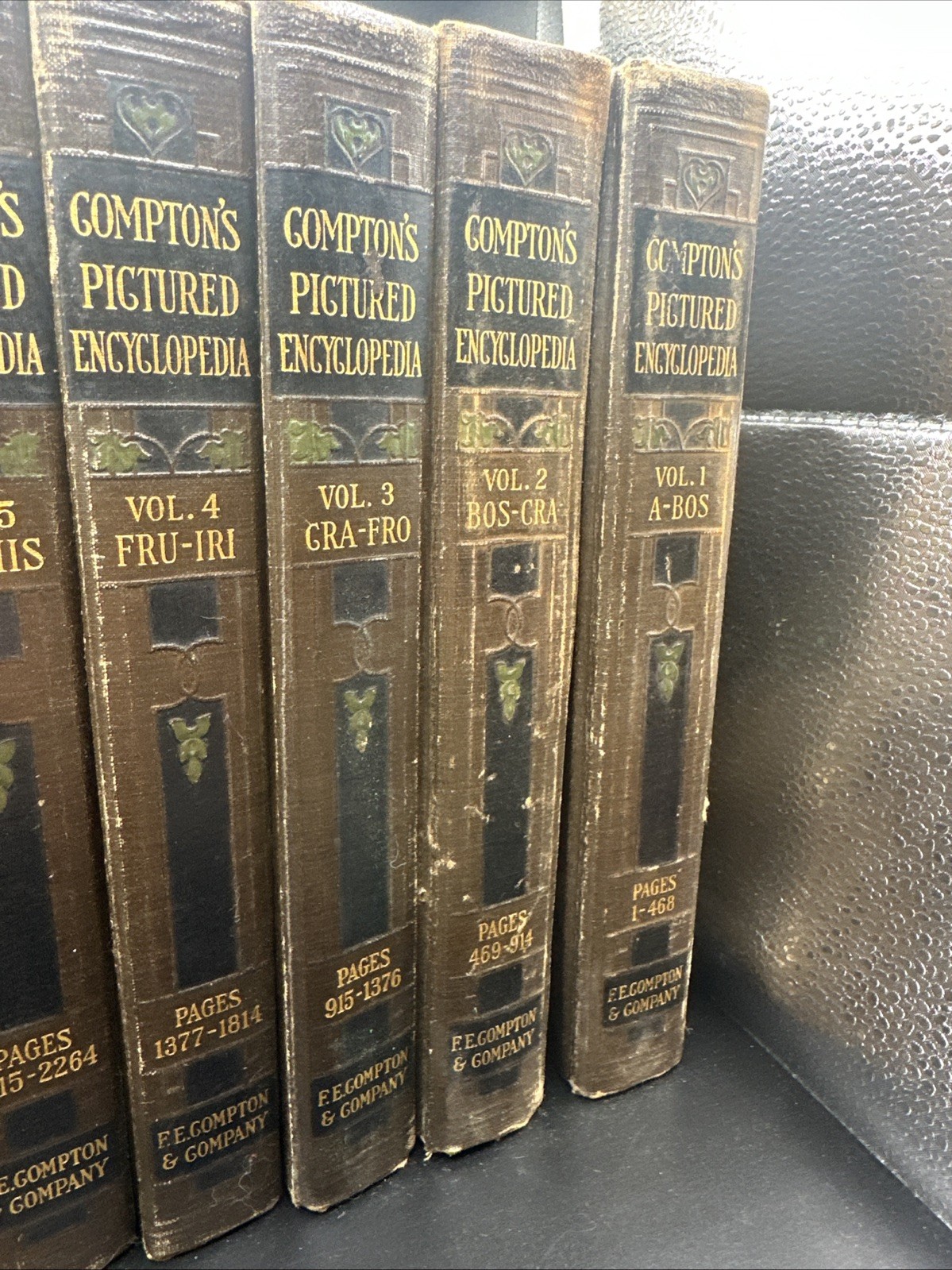 Compton’s Pictured Encyclopedia Complete 10-Volume Set (1930) Vintage Reference