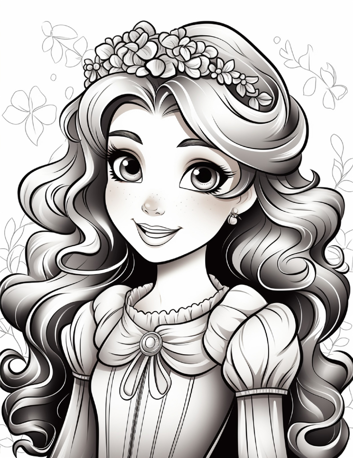 Princess Coloring BookEasy & Relaxing Designs for Adults, Teens, Beginners