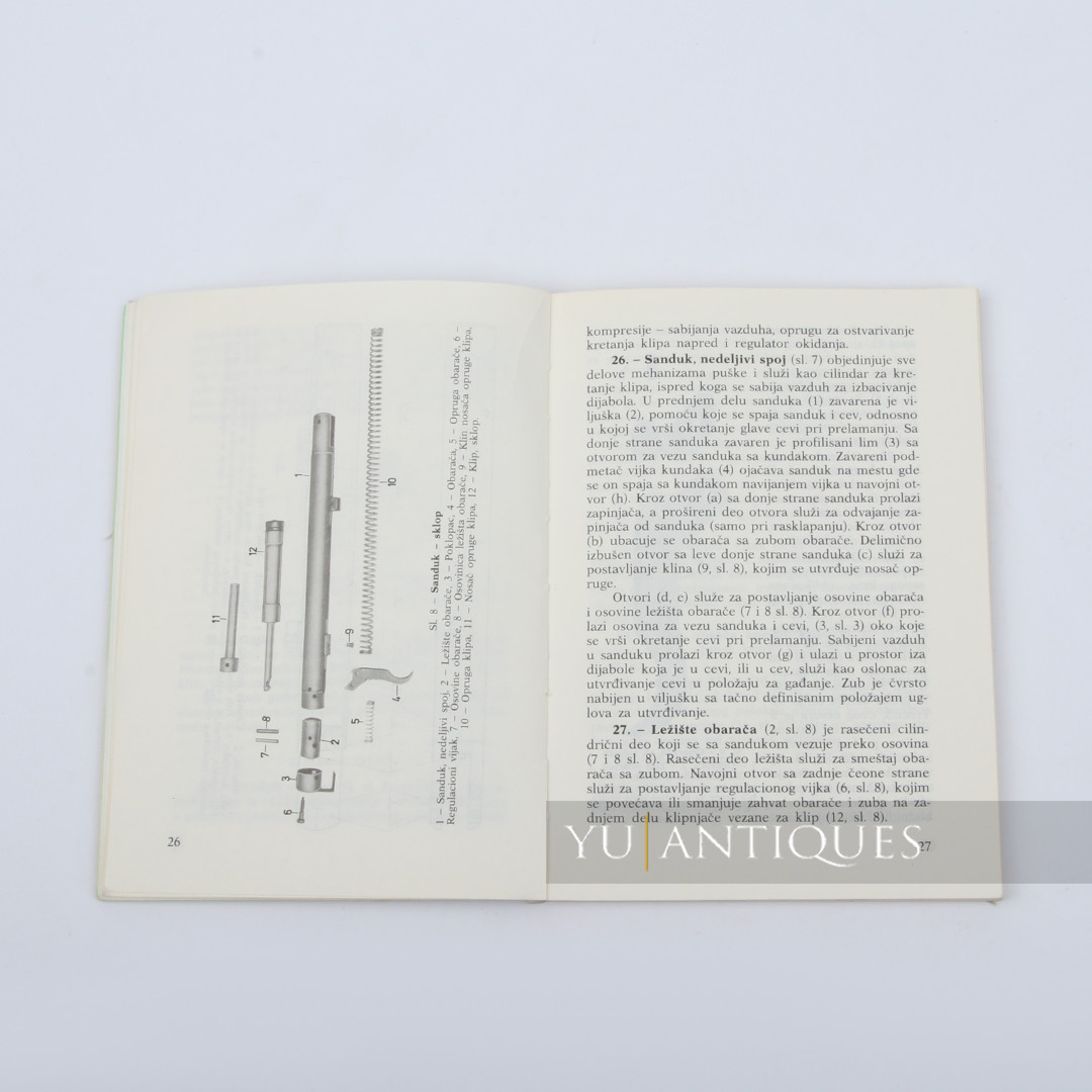 JNA YPA Yugoslav Peoples Army Manual Book For Air Rifle 4,5mm M81A Handling Etc