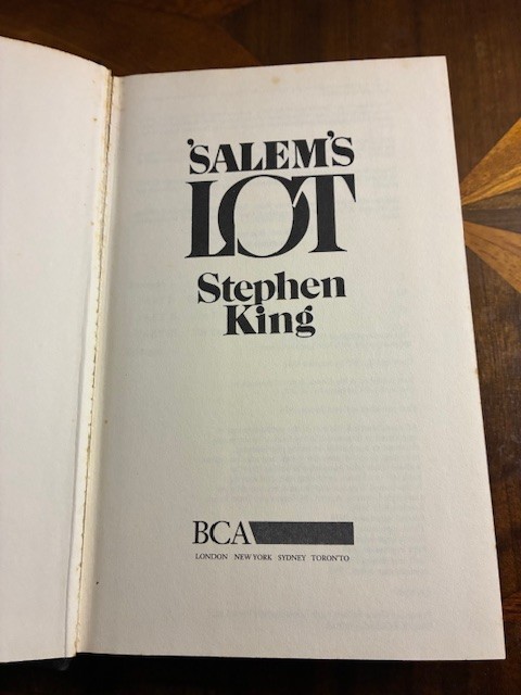 Salem’s Lot By Stephen King Hardcover 1992 7th Impression Horror Vintage Book