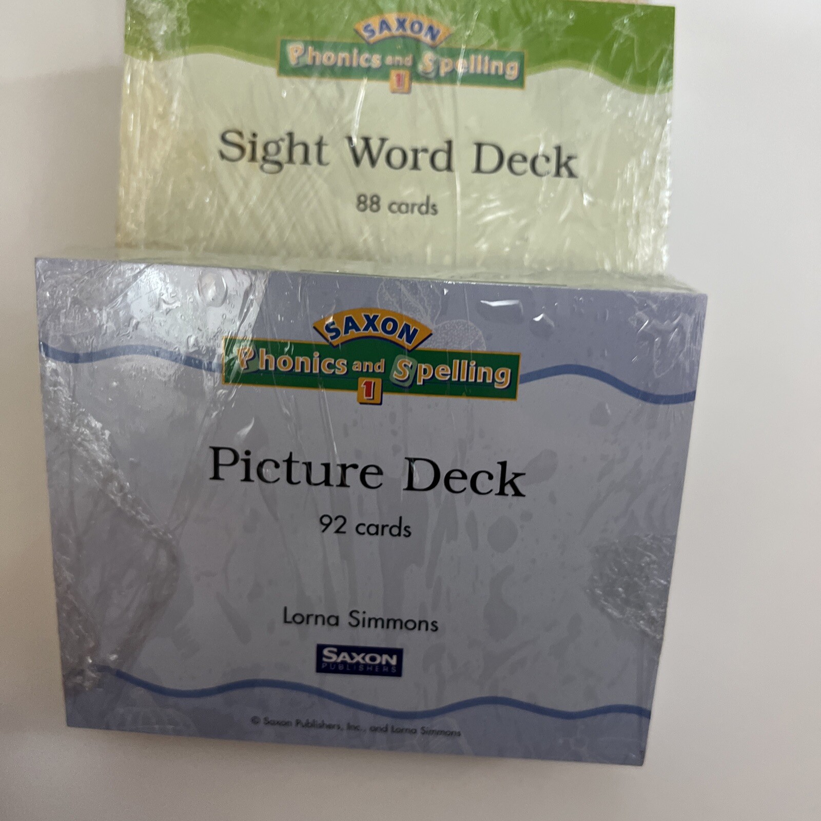 Saxon phonics and spelling REVIEW DECKS GRADE 1, w/classroom box (2003)