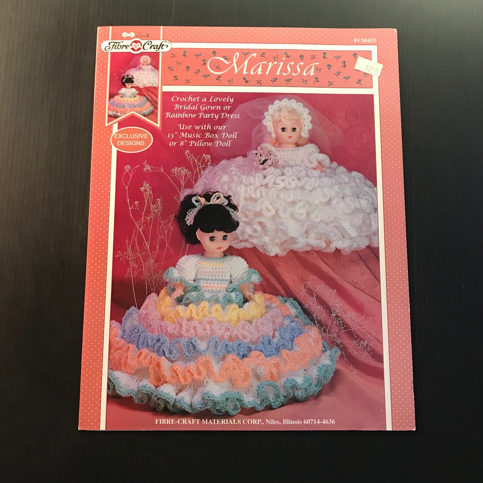 Marissa Crochet Bridal Gown Rainbow Party Dress Doll Pattern 1985 FCM453