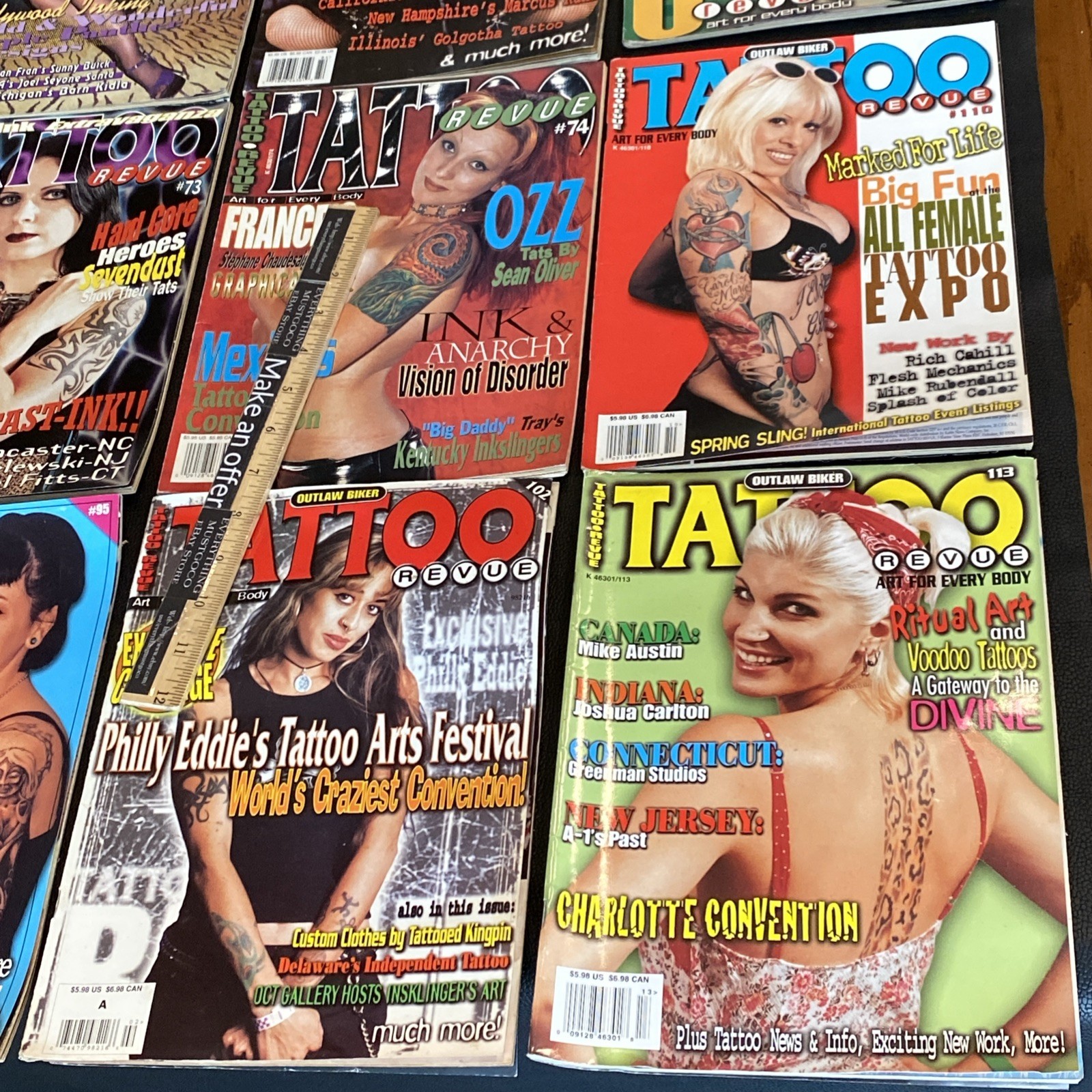Lot of 17 Issue Vintage Tattoo Revue Magazine Late 1990s 2000s Ink Design Ideas