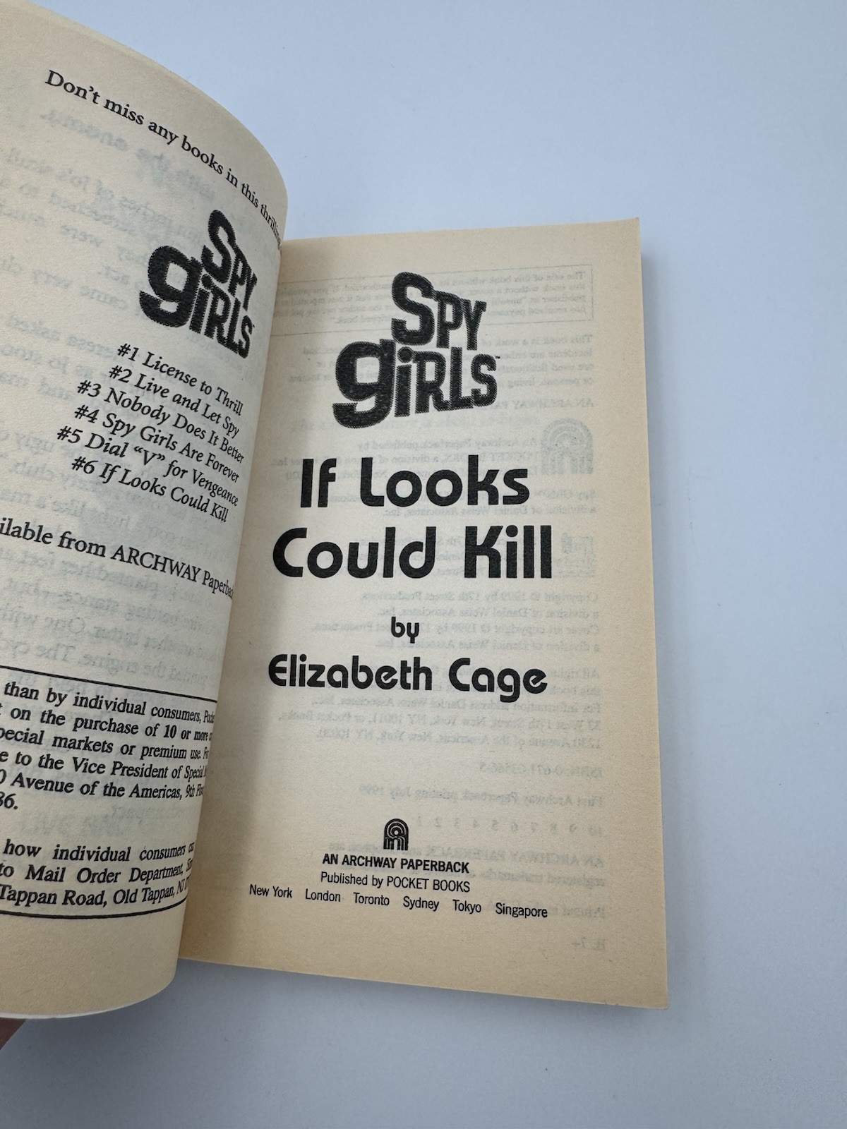 Spy Girls Elizabeth Cage COMPLETE 6 Book Set Full Series Y2K 1998 1999 RARE