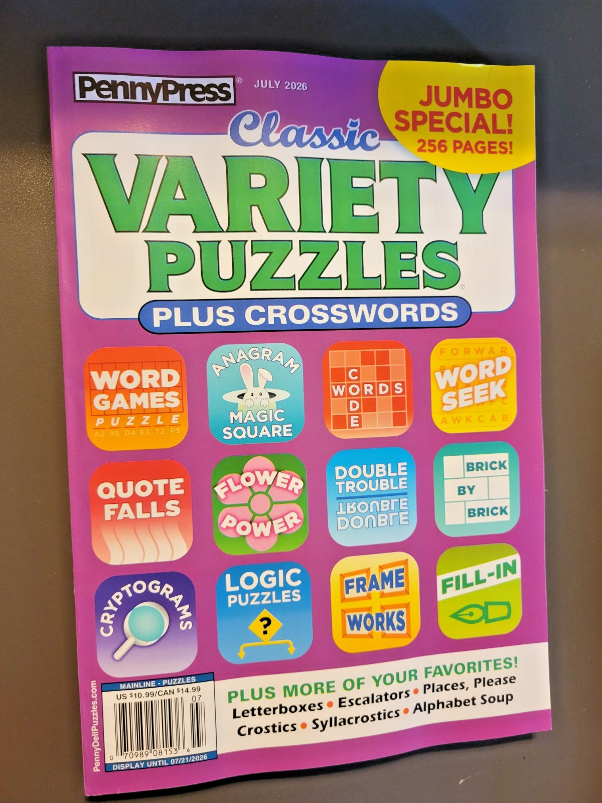 Classic Variety Puzzles Plus Crosswords – 256 Page Jumbo Special – by PENNYPRESS