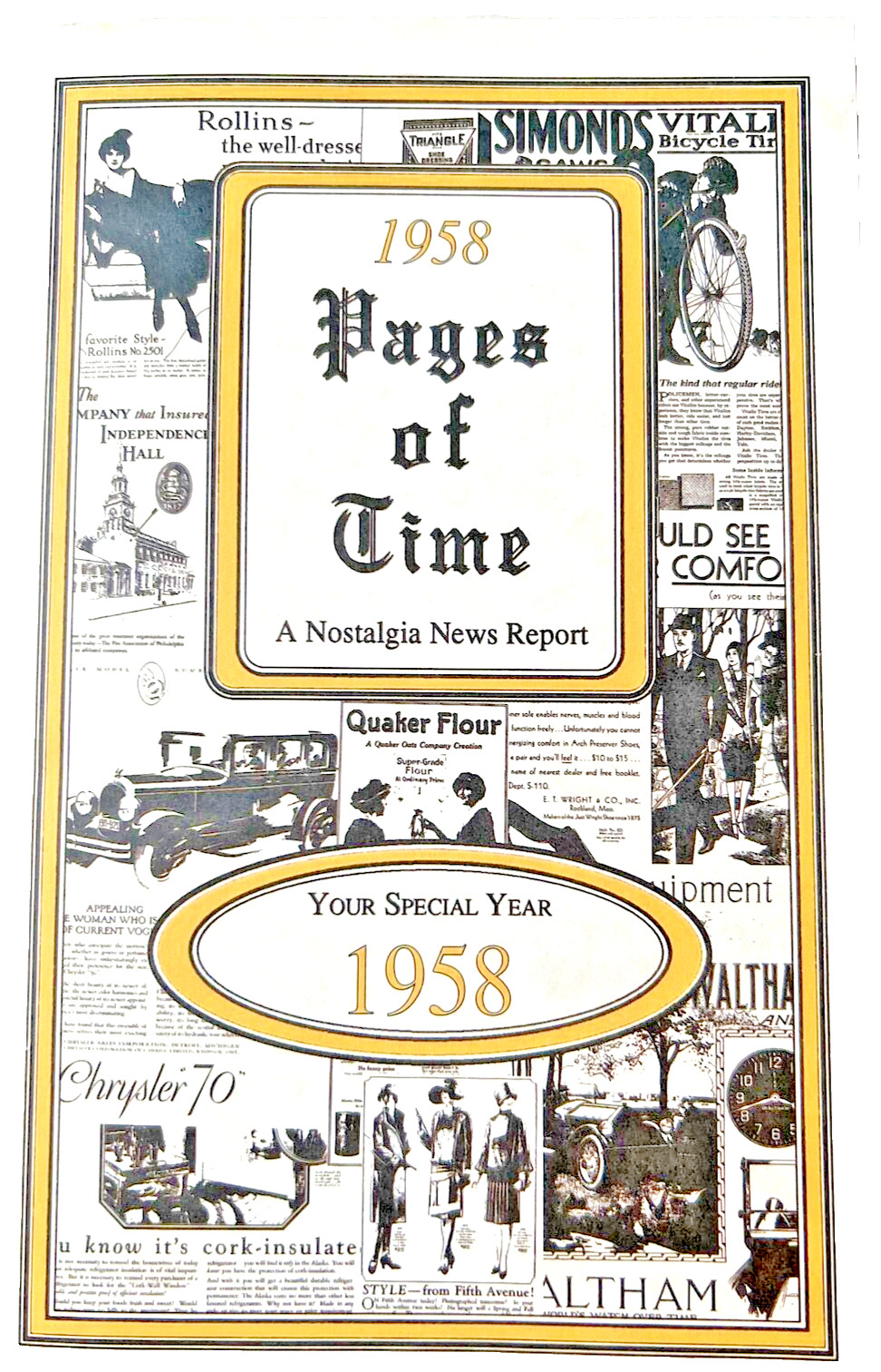 Pages of Time A Nostalgia News Report Booklet Facts & Trivia 1958 Novelty Gift