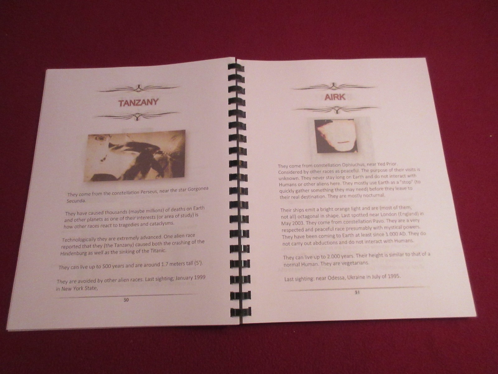 Book Of Alien Races Translated from KGB Secret Russian Book w/Pictures