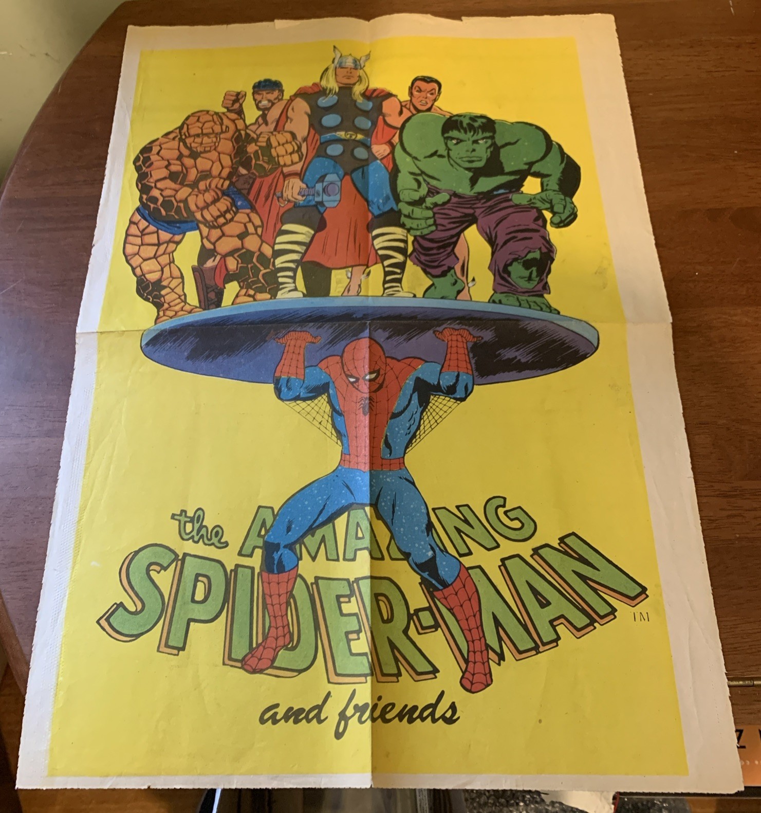 AMAZING SPIDERMAN & FRIENDS Newton Comics 1975 Large Promo Poster RARE!