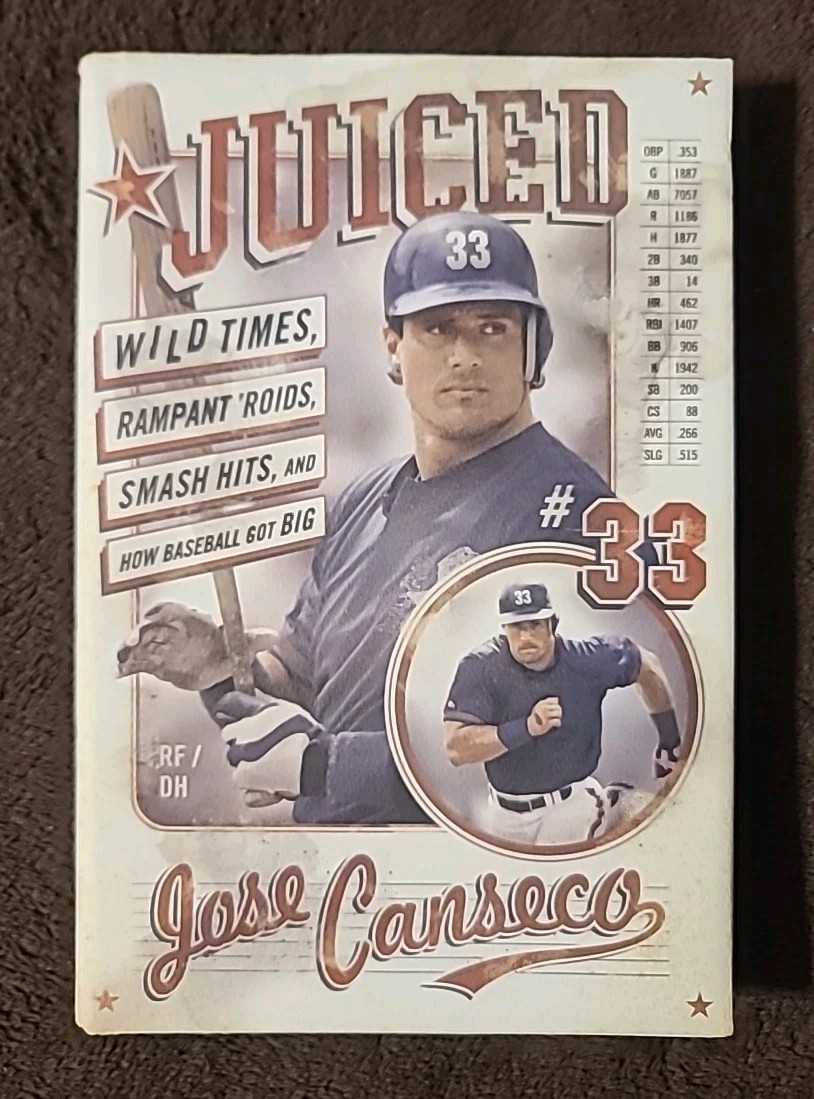 Juiced, Jose Canseco (33) Signed, Autographed First Edition Hardcover, Baseball