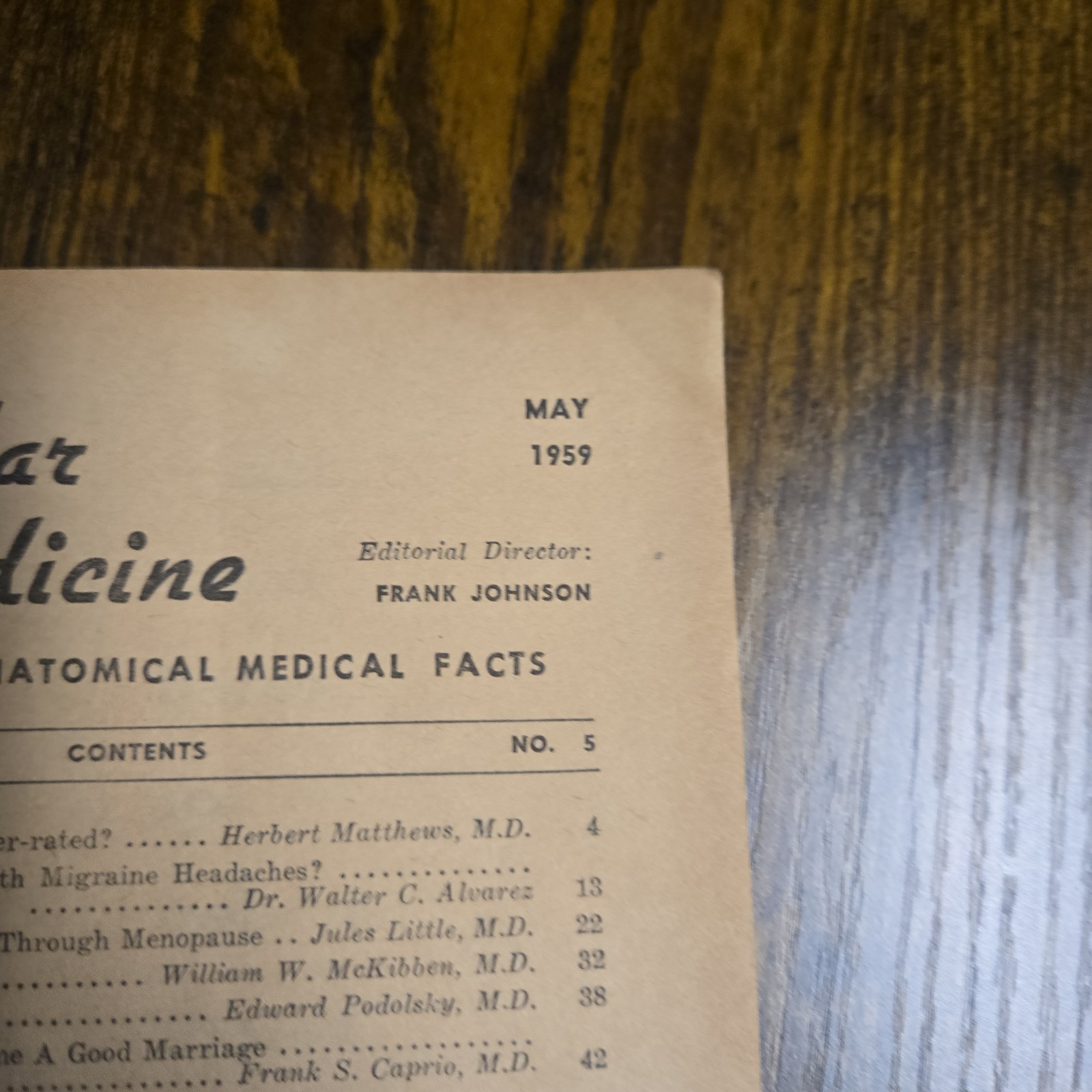 Popular Medicine Digest Magazine S** Overrated Or Underrated May 1959 Vintage.