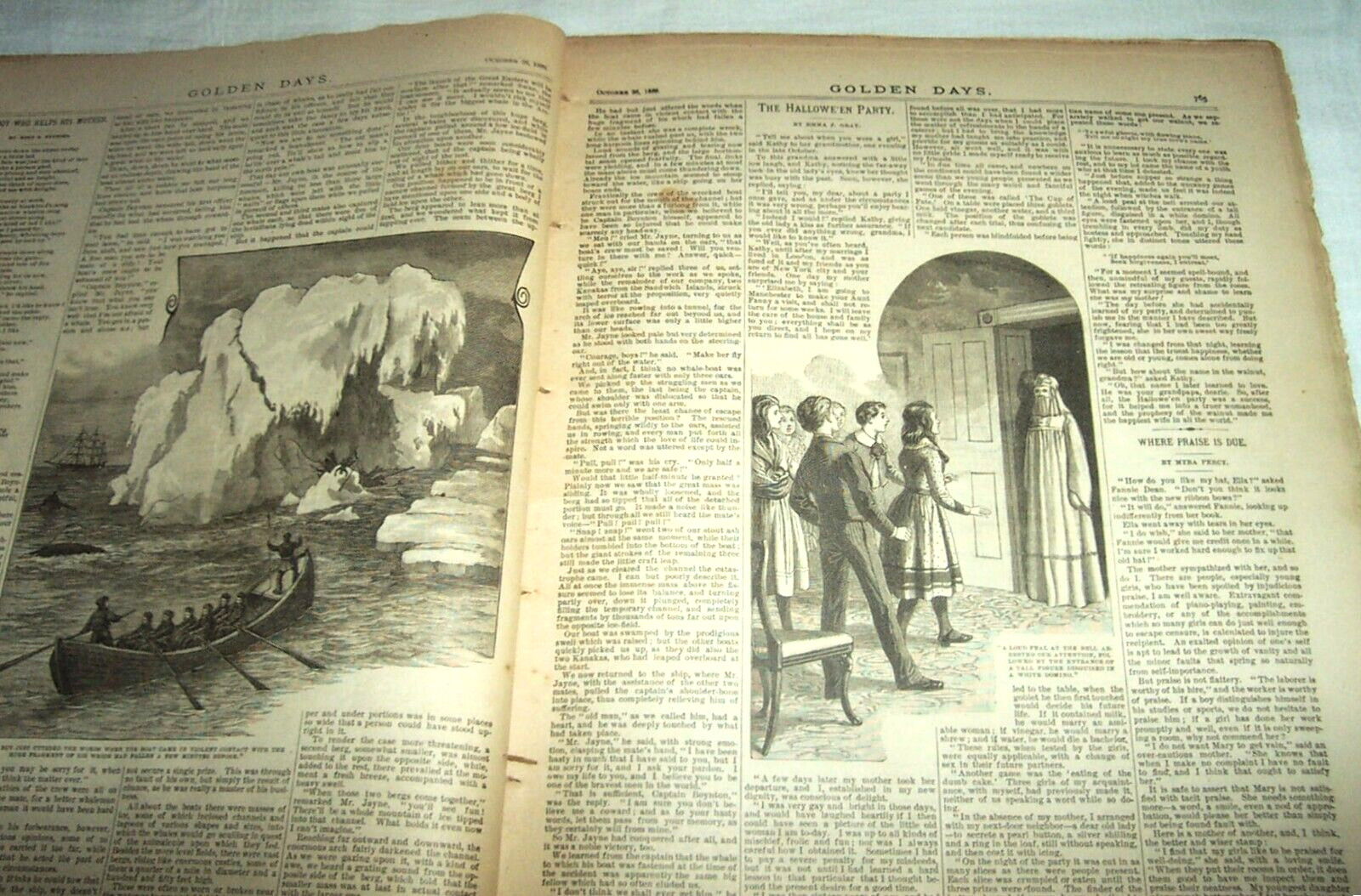 1889 Story Paper Children Halloween Games Astrology Fortune Telling Microscope