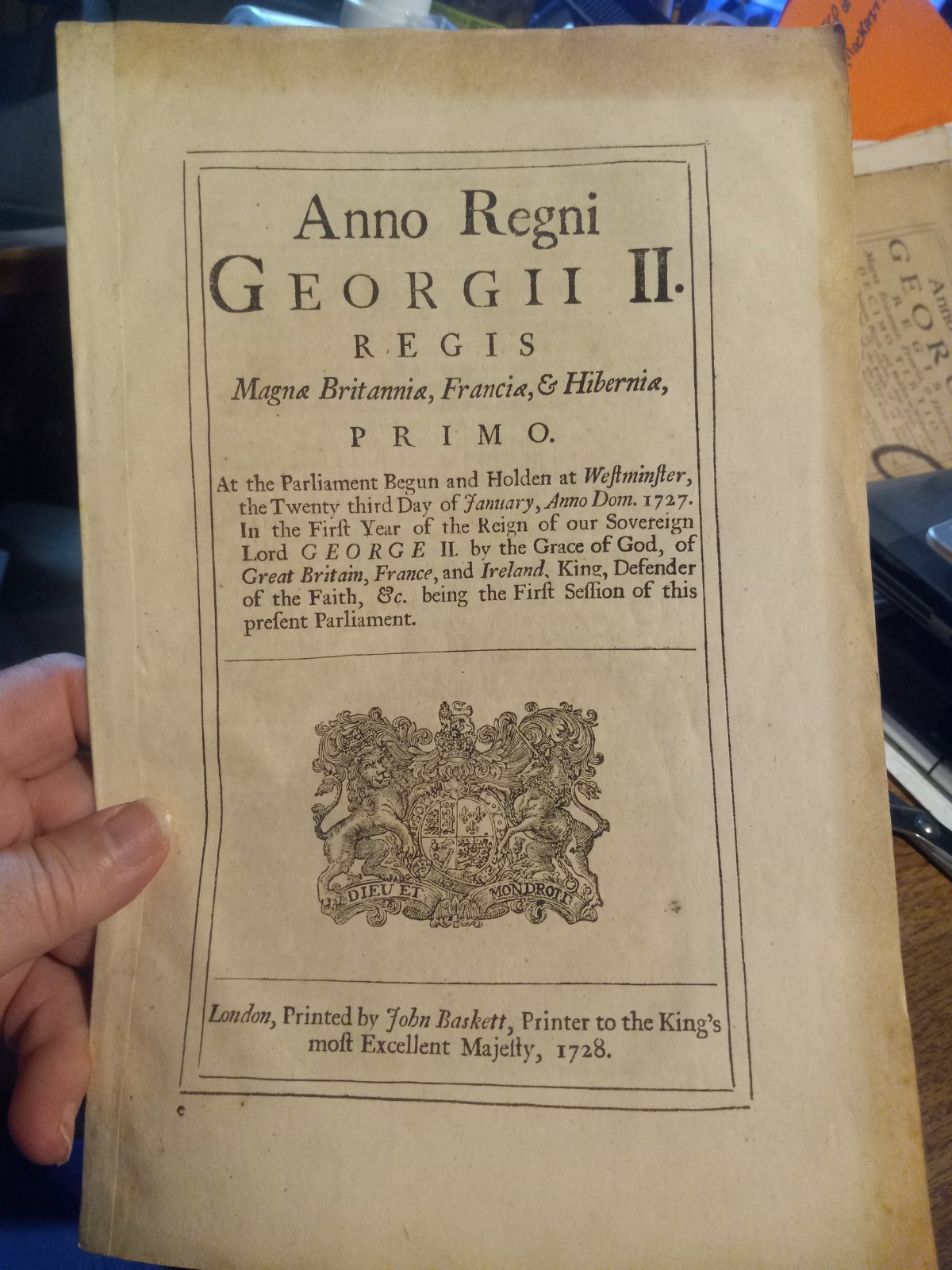 1728 KING GEORGE II PARLIAMENT ACT ON SCOTTISH ESTATE FORFEITURE 4 PAGE DOCUMENT