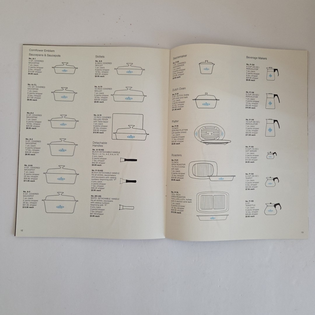 Corning Ware 1973 Sales Catalog Electromatics Lot Spice O’life Cornflower