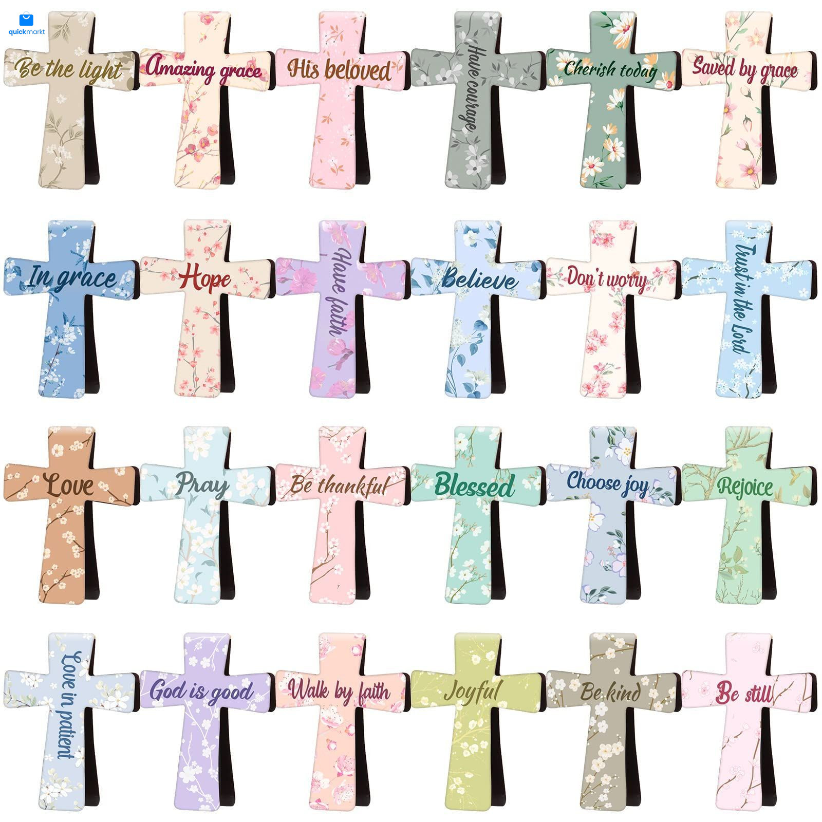 48 Pcs Magnetic Cross approx. 10 x 4 cm/ 3.9 x 1.57 inches, Multicolor