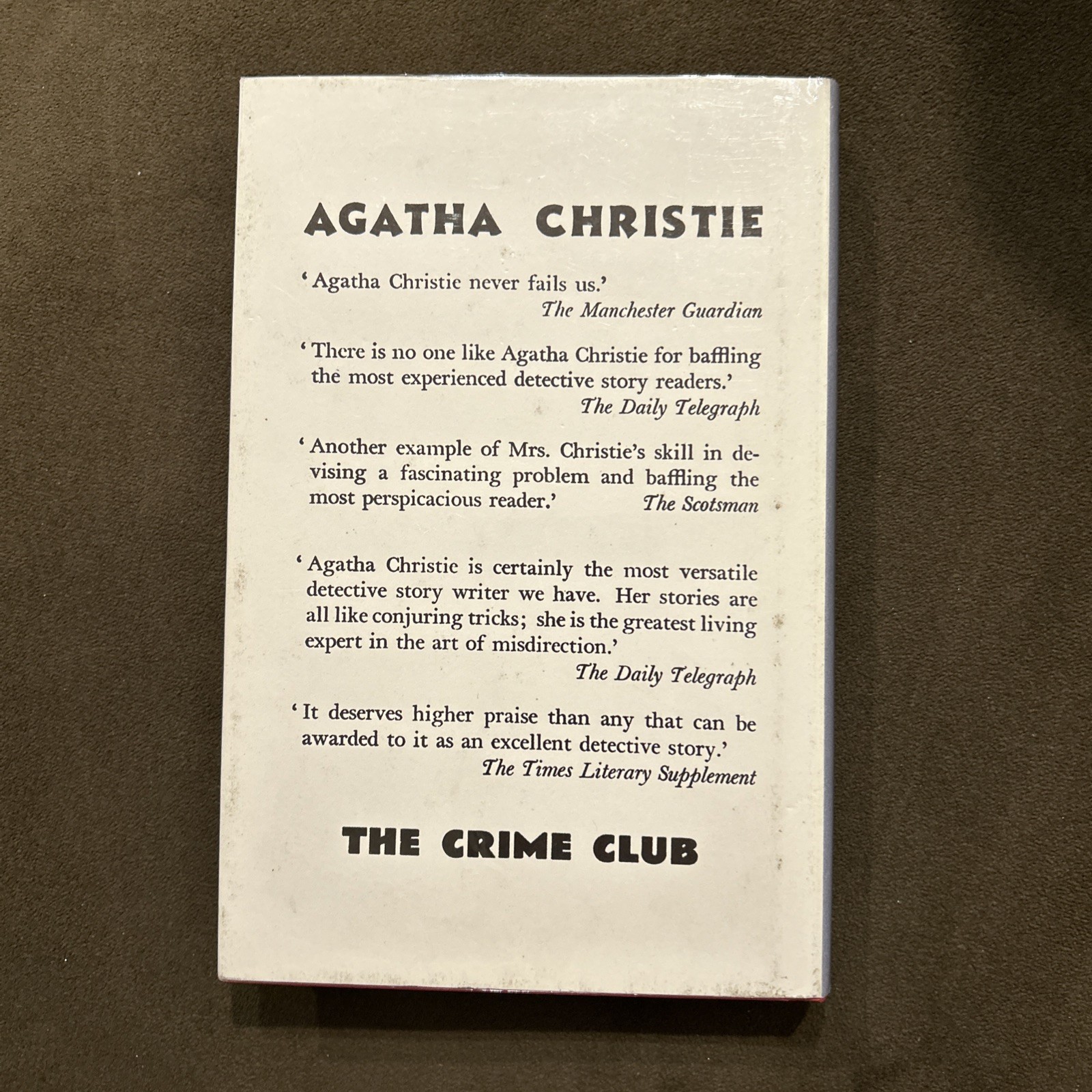 Sparkling Cyanide by Agatha Christie Crime Club Facsimile Edition Hardback