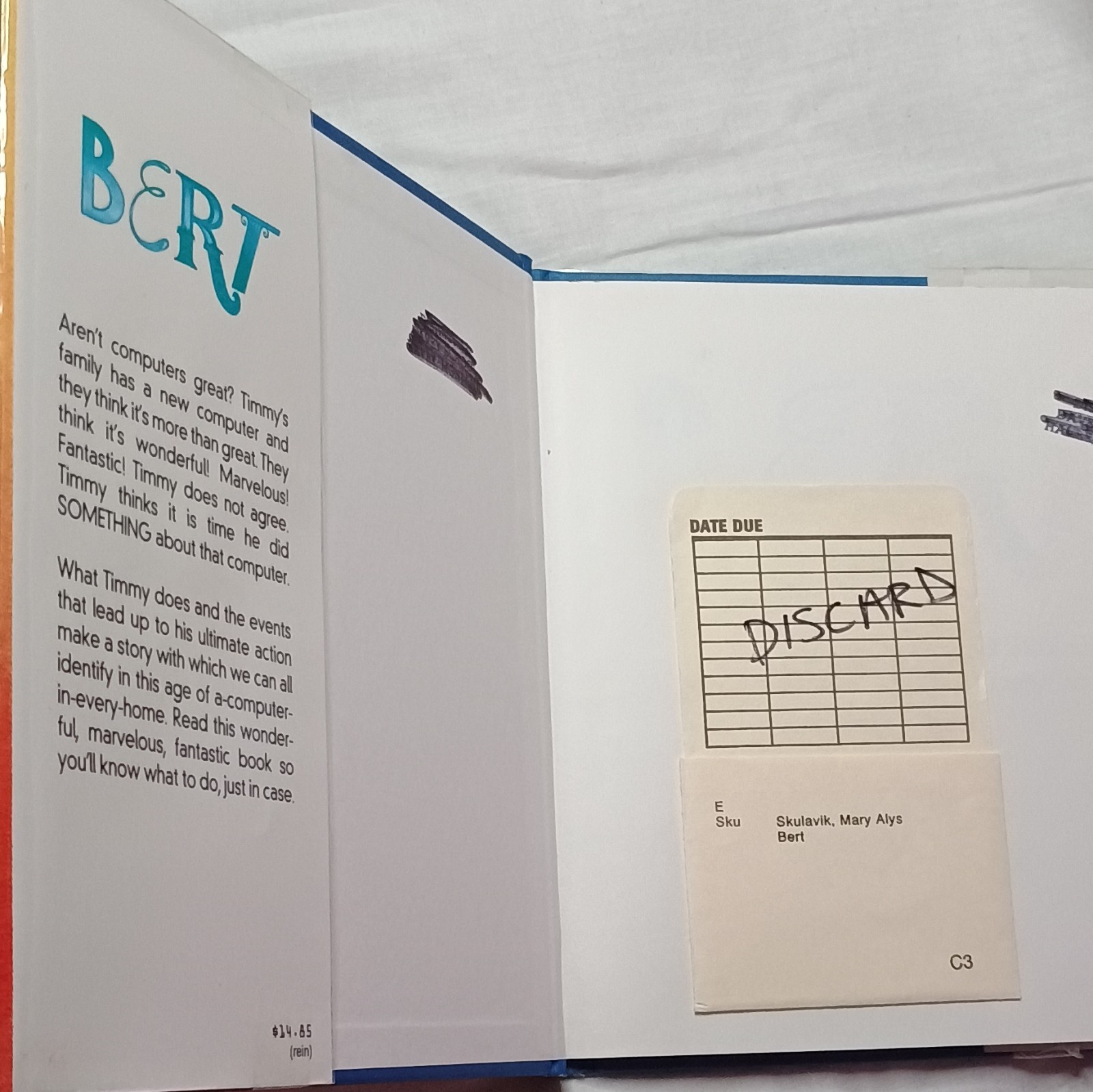 Bert Mary Alys Skulavik Hardcover Illus Zofia Kostyrko Ex-Library 1990