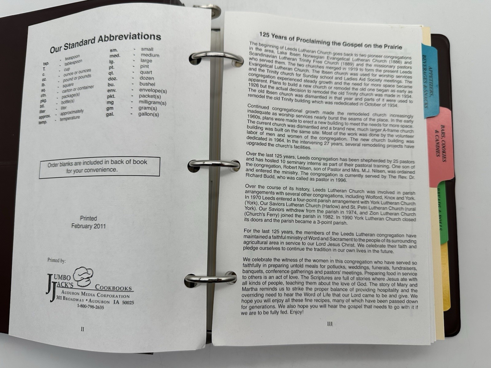 Leeds Lutheran Church Cookbook – 125th Anniversary (1886-2011)