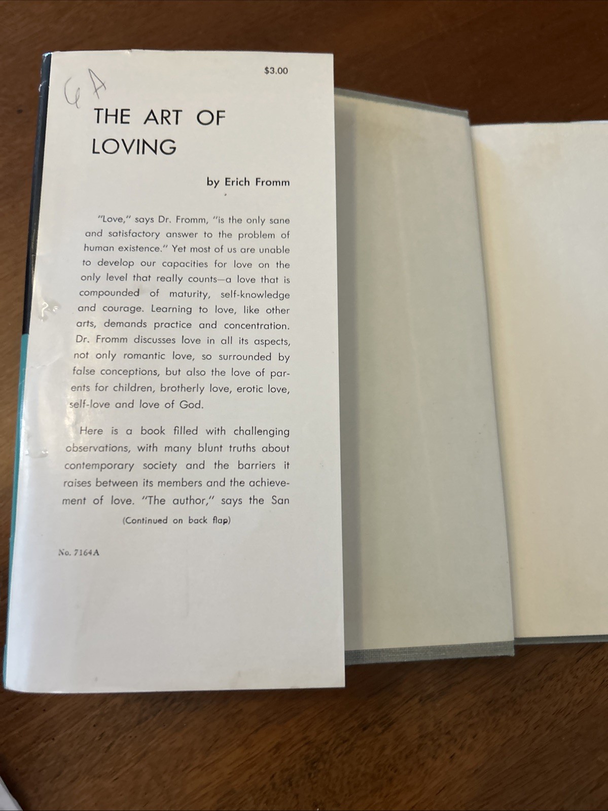 RARE The Art Of Loving Erich Fromm Harper 1st Printing 1956 HCDJ VG
