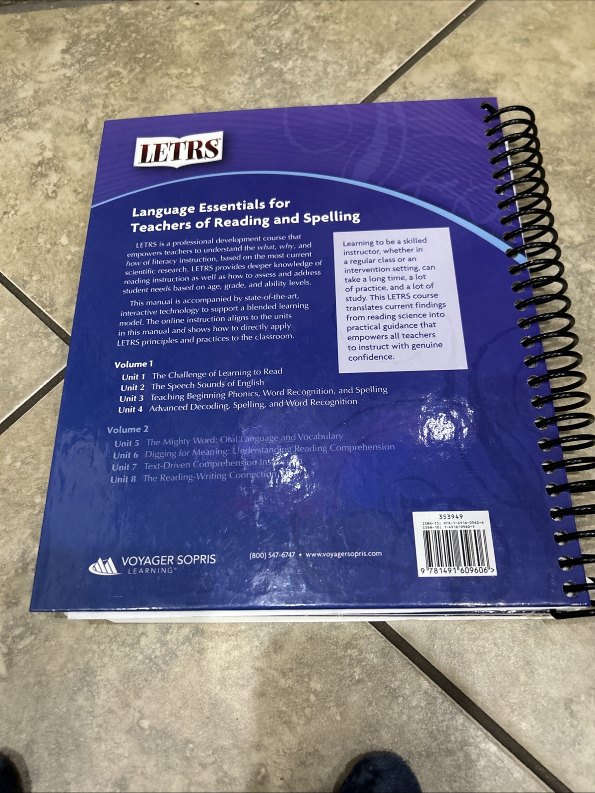 Letrs Volume 1: Units 1-4 by Voyager Sopris