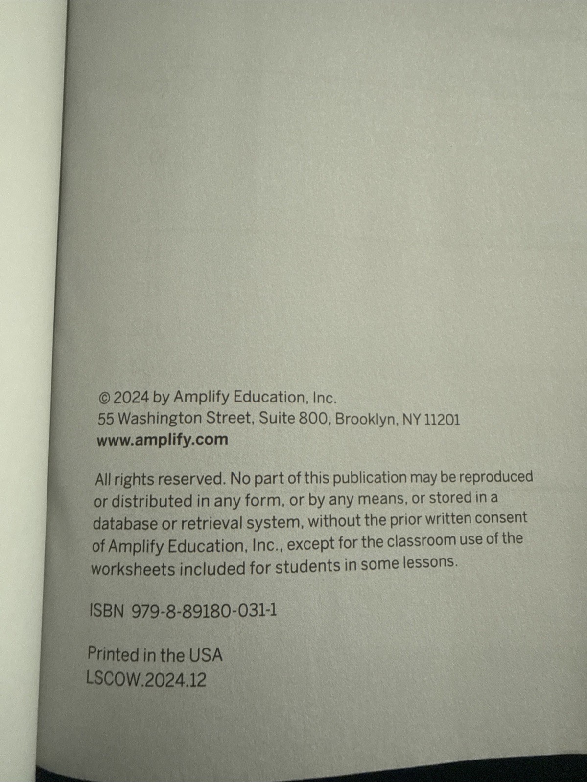 Amplify ELA Grade 6 Student Edition