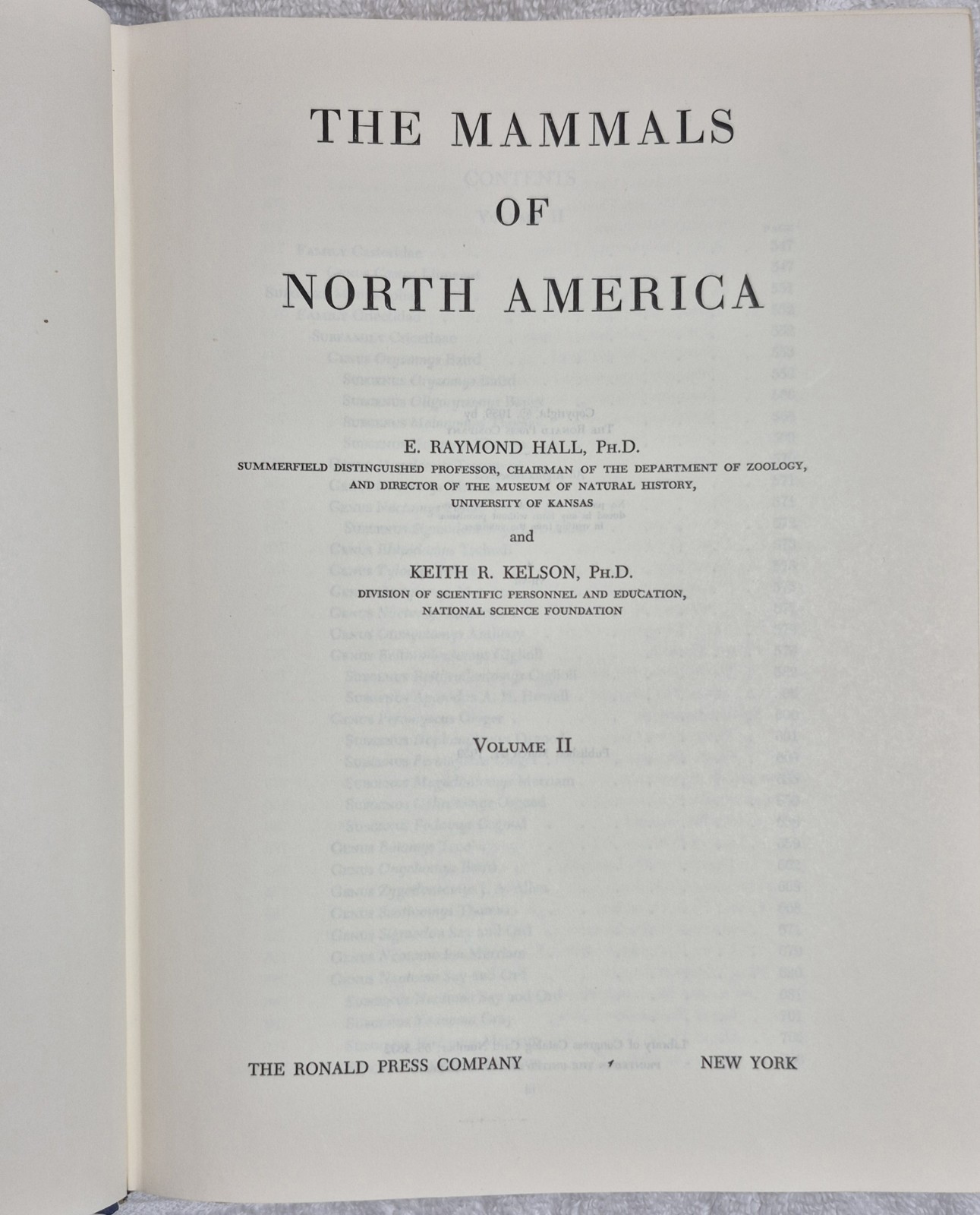 The Mammals of North America (Hall & Kelson • 2‑Volume Set)