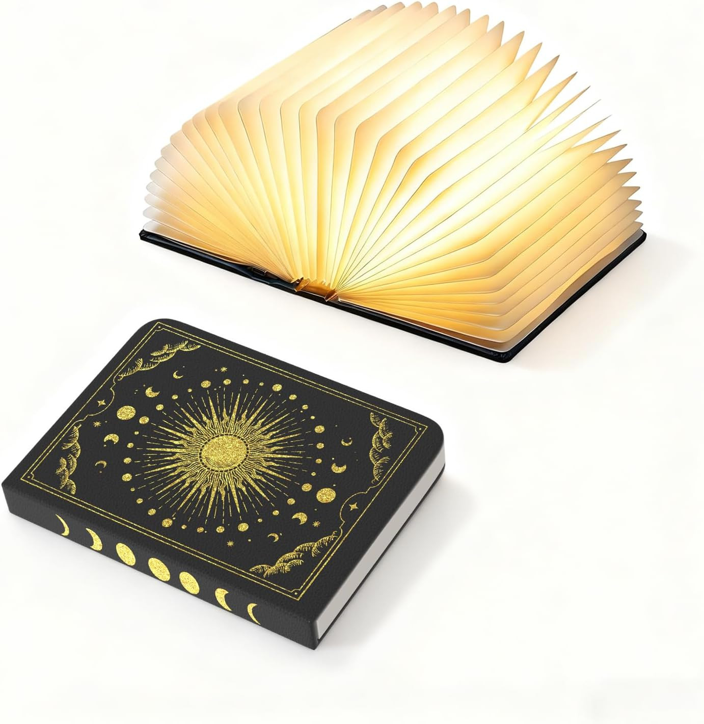 6.5in Foldable Book Lamp Rechargeable Paper Light Embossed Night Light – US