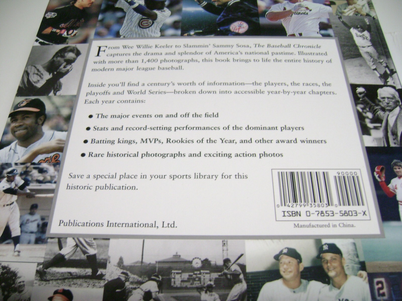 2001 Huge Hardcover Book The BASEBALL CHRONICLE Year By Year History, 656 pages
