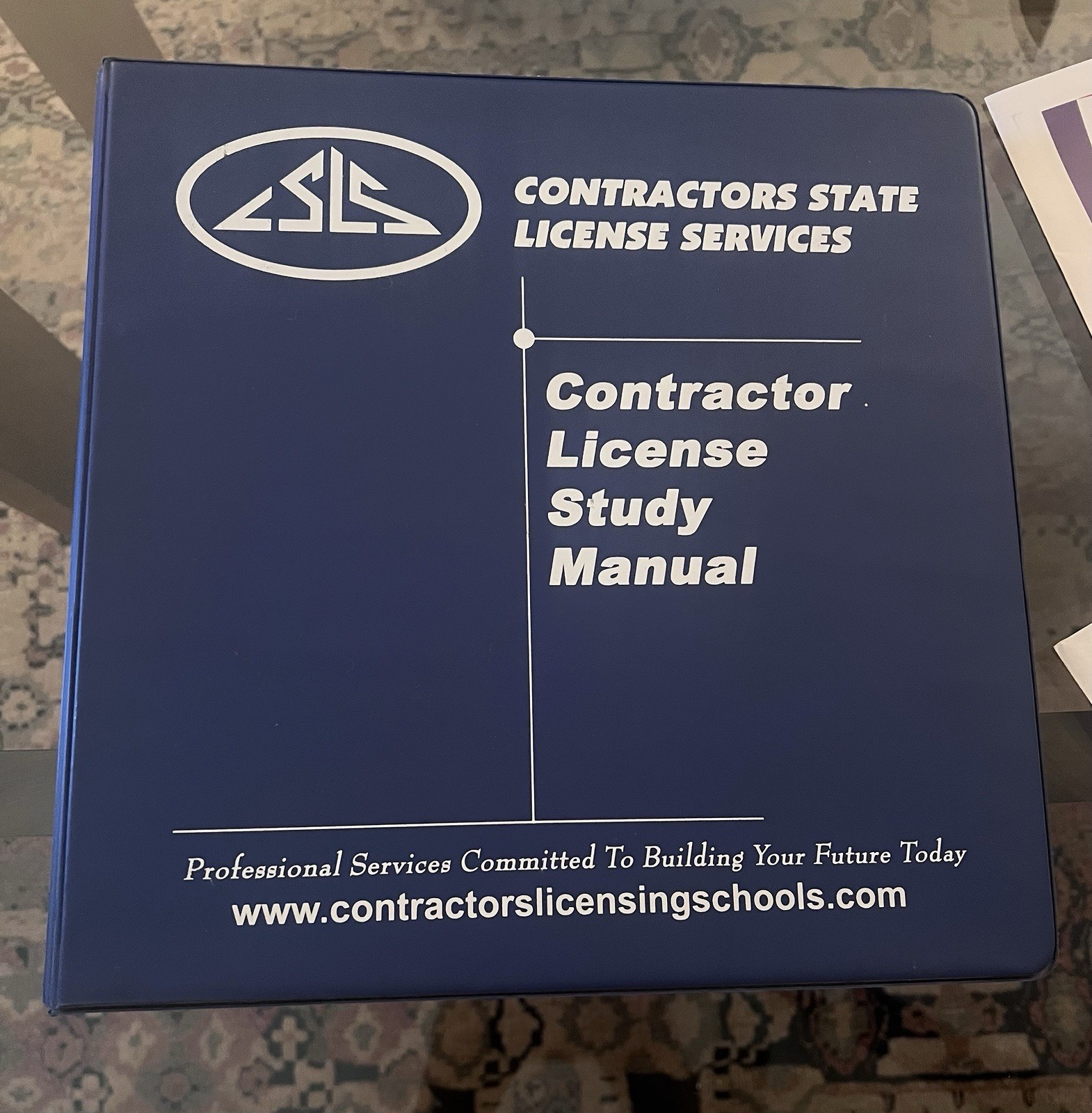 Contractors State License School Services Study Manual Binder For CA CSLB Exam