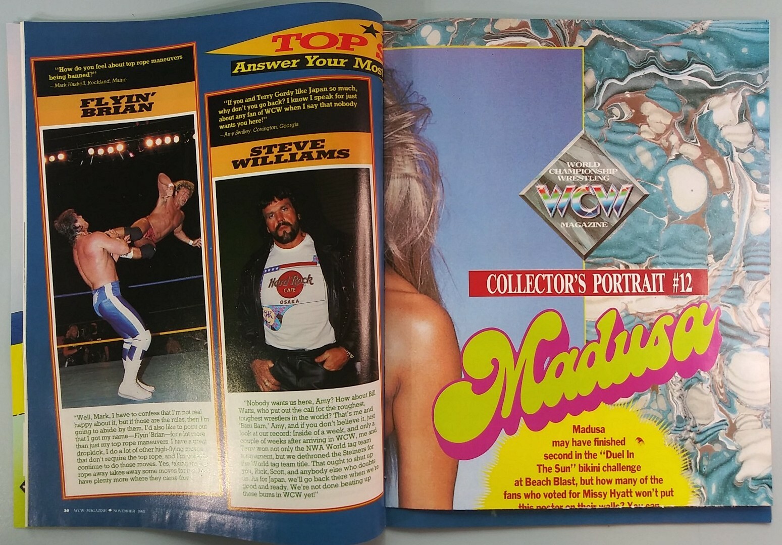 WCW MAGAZINE November 1992 Ron Simmons Madusa WWF PWI