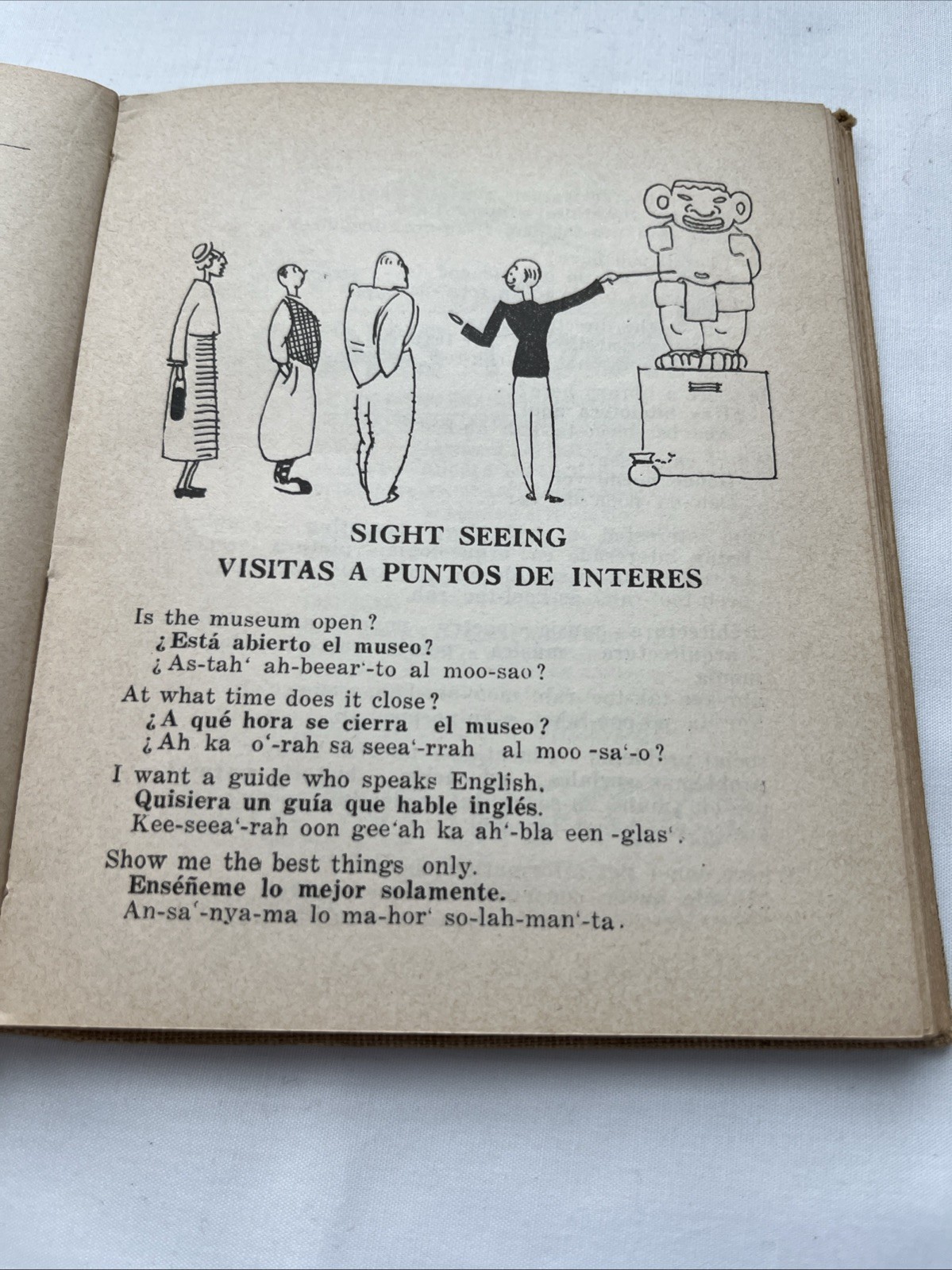 1935 Spanish For Your Mexican Visit Cloth Cover Book By Frances Toor 222 Pages