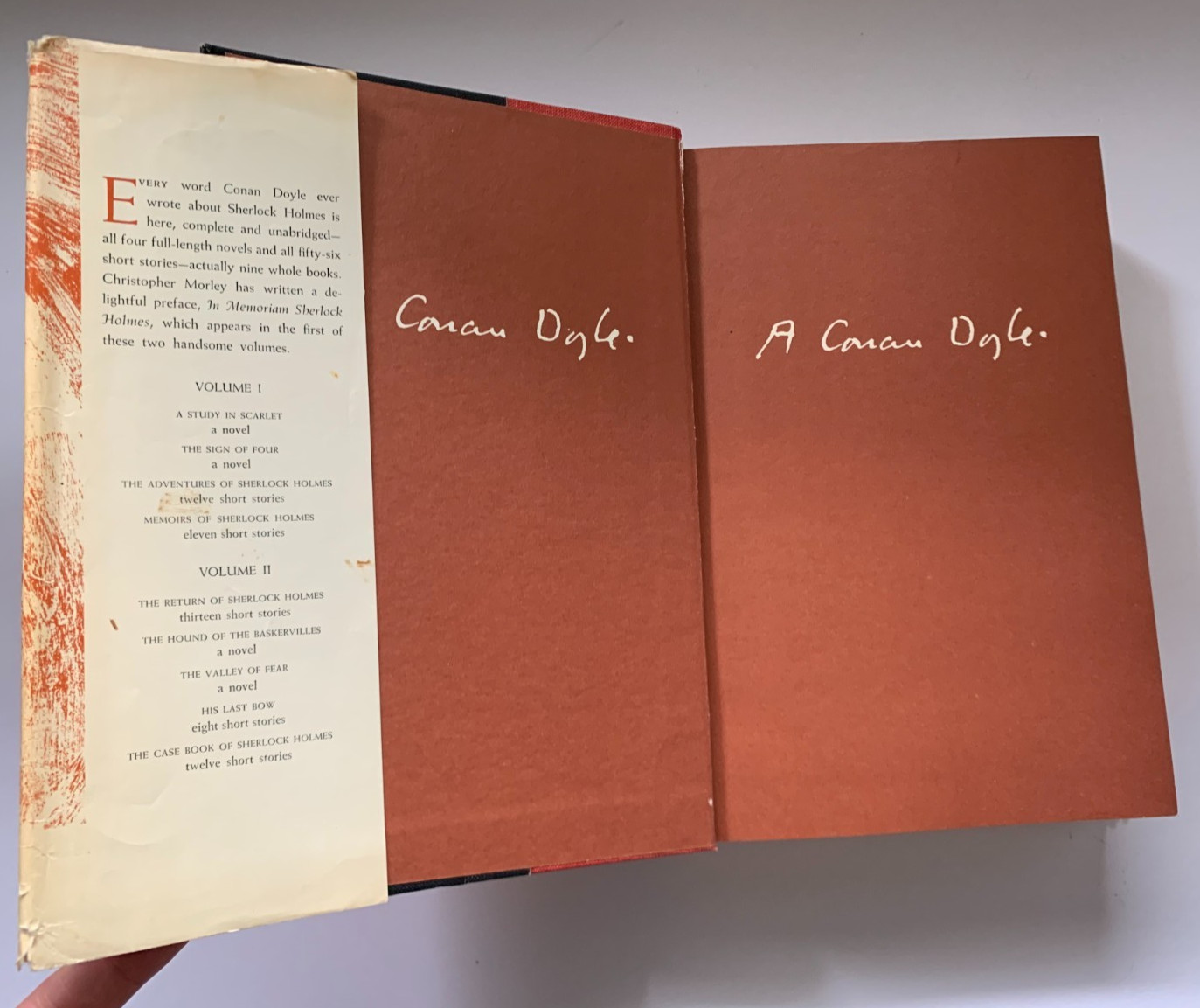 COMPLETE SHERLOCK HOLMES In 2 Handsome Volumes Sir Arthur Conan Doyle HC DJ 1930