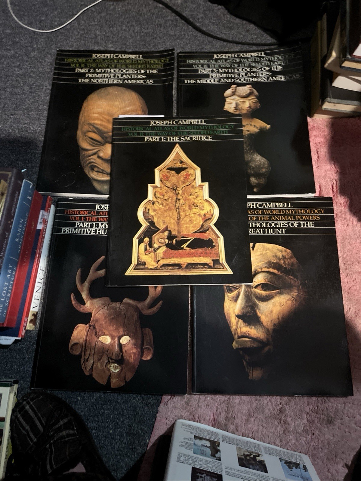 Joseph Campbell, Historical Atlas of World Mythology, VoI & II, lot of 5, TPB/VG