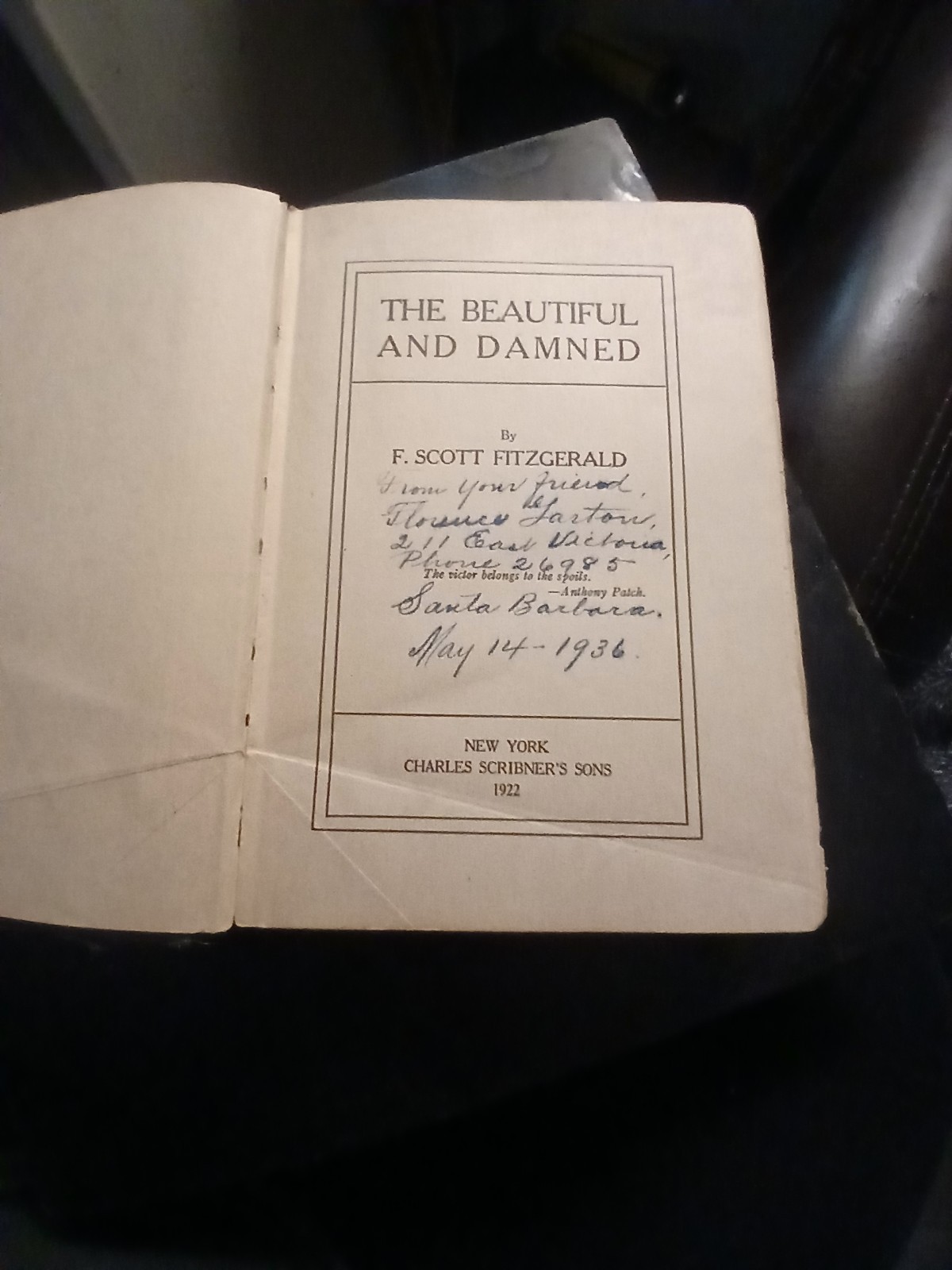 The Beautiful And Damned – F. Scott Fitzgerald – First Edition First Printing
