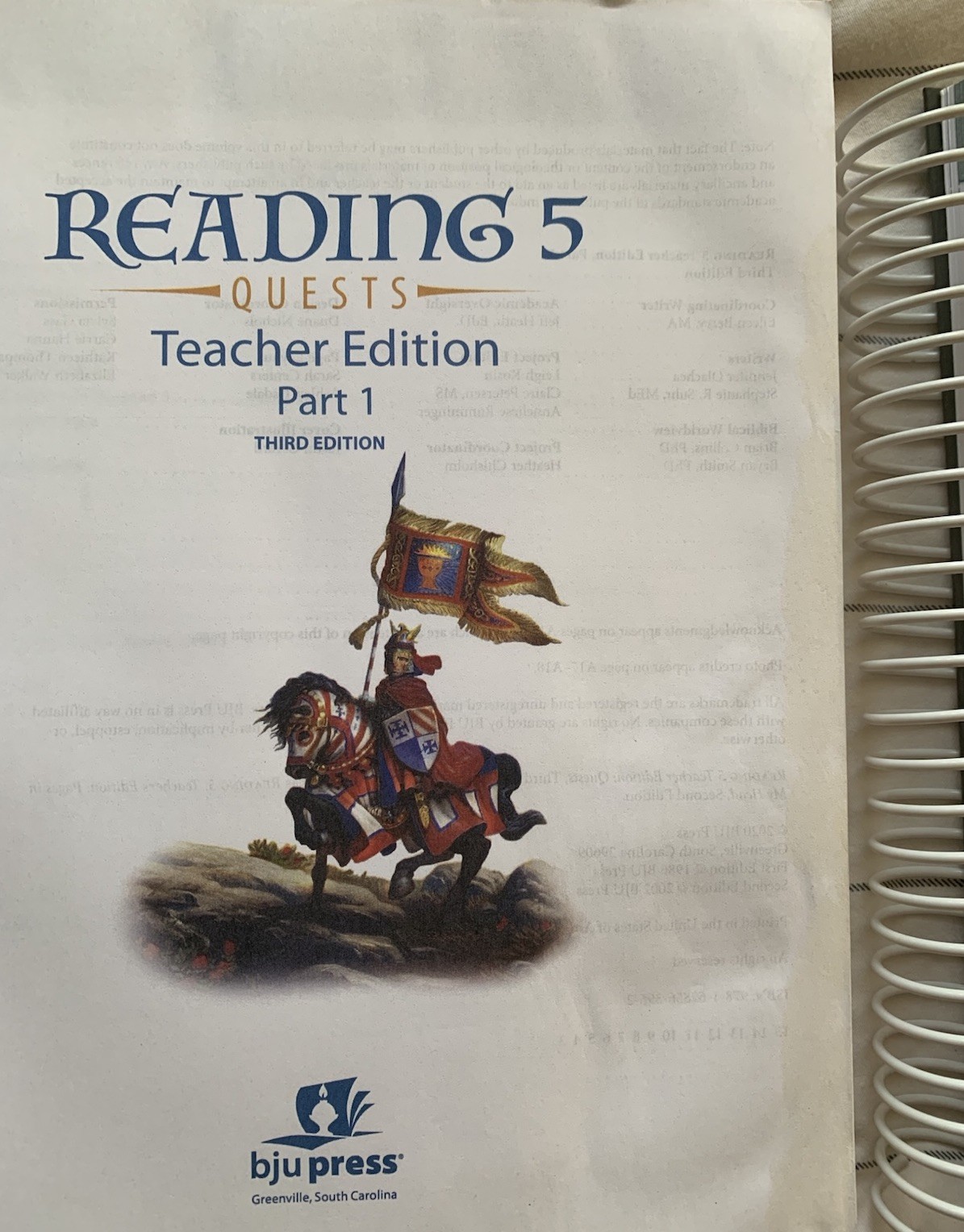 BJU Bob Jones 5th grade READING 5 QUESTS Complete Subject Kit 3rd ed CURRENT