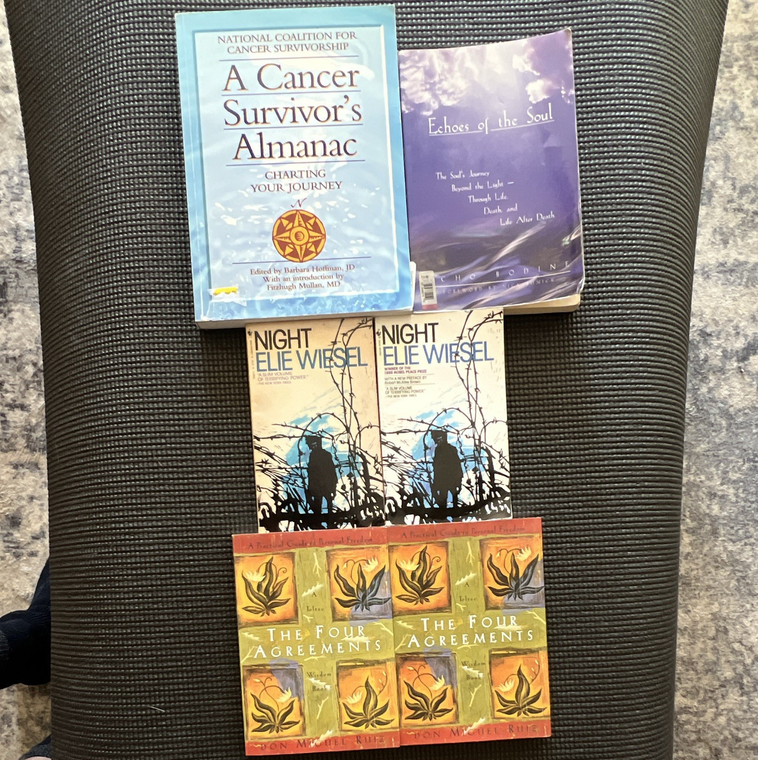 Four Agreements Don Miguel Ruiz 2 Copies Elie Wiesel Night 2 Copies Echo Bodine