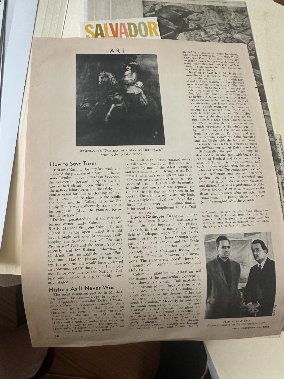 Title: Salvador Dalí – 2001 UCLA Exhibition Catalog + Archival Ephemera Bundle