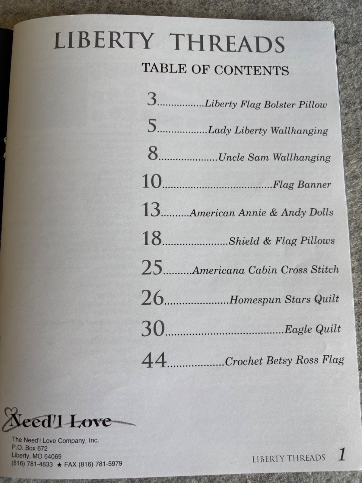 Liberty Threads by Need’l Love Quilting, Dolls, Crochet, Cross Stitch…
