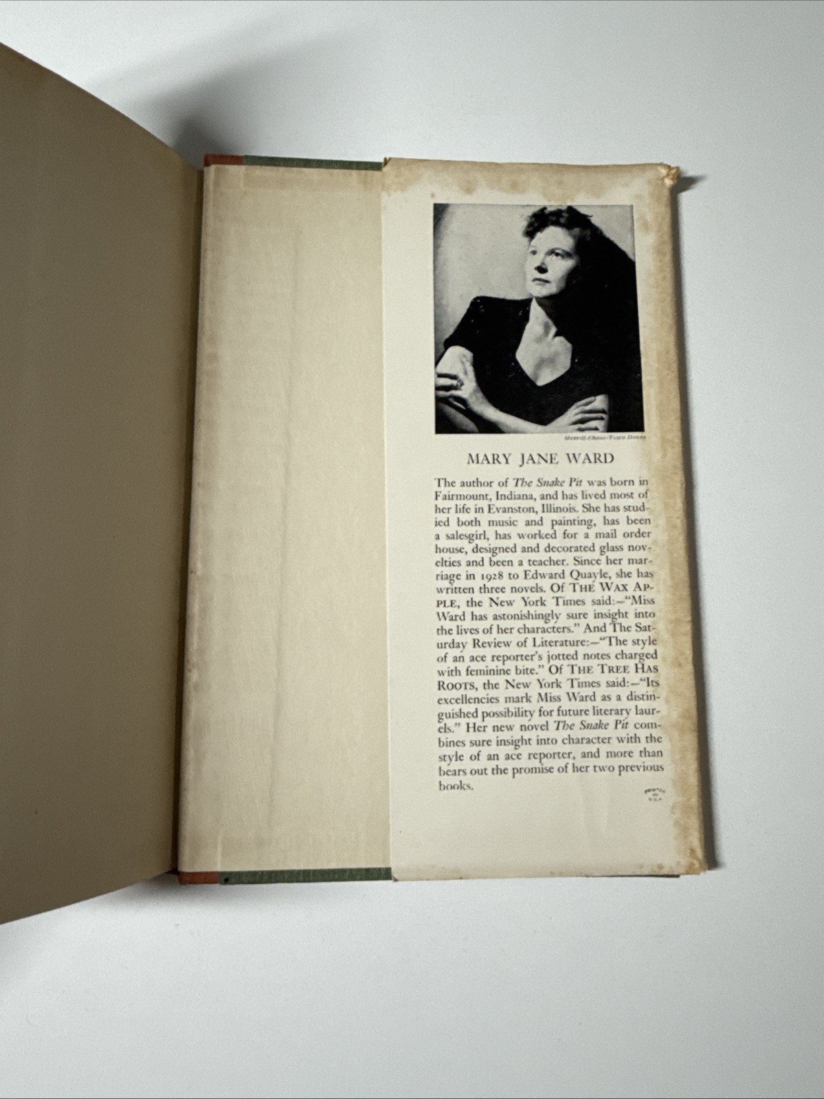 The Snake Pit By Mary Jane Ward 1946 Book Club Edition HC/DJ