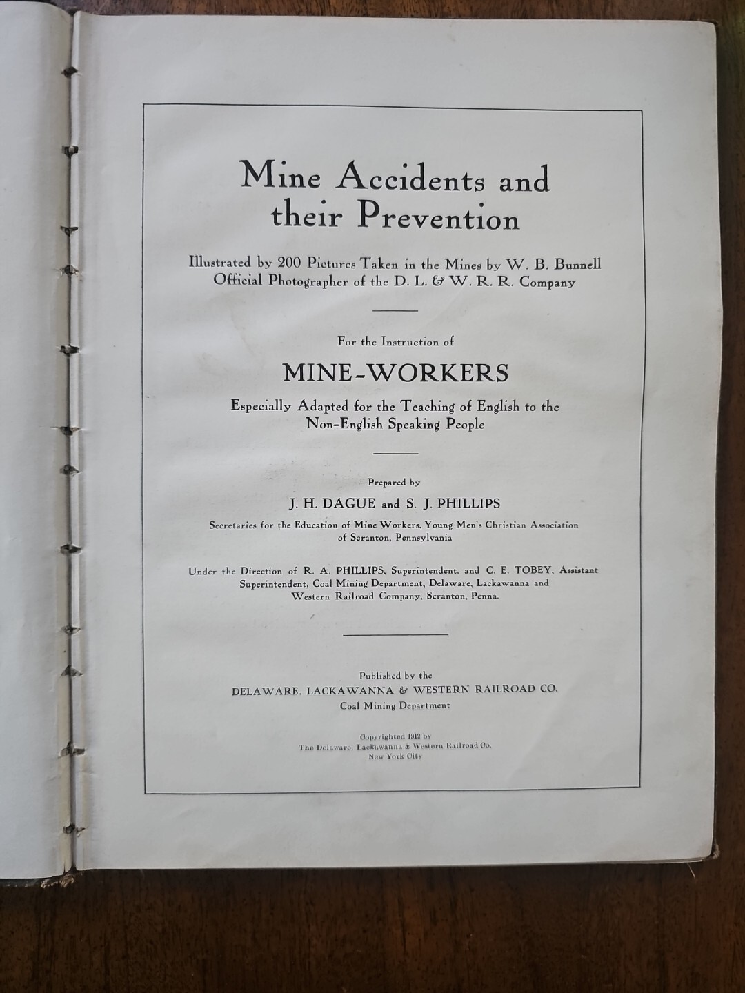 Rare 1912 Mining Accidents and Their Prevention Book Hardcover AS IS Coal Mining