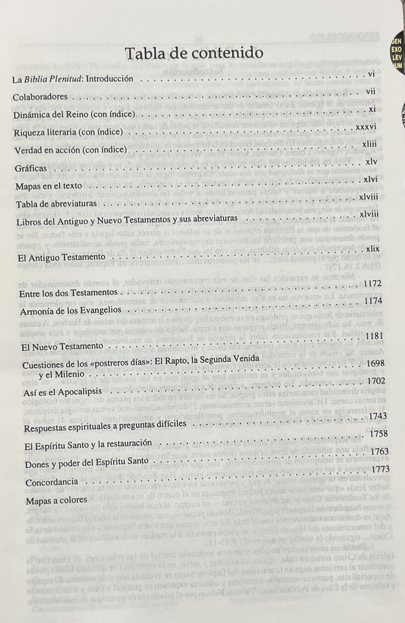 BIBLIA PLENITUD DE ESTUDIO, PIEL FABRICADA NEGRO con INDEX, REINA VALERA 1960