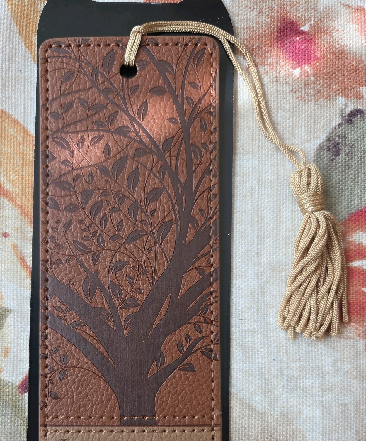 Brown Faux Leather Bookmark 7in x 2.25in