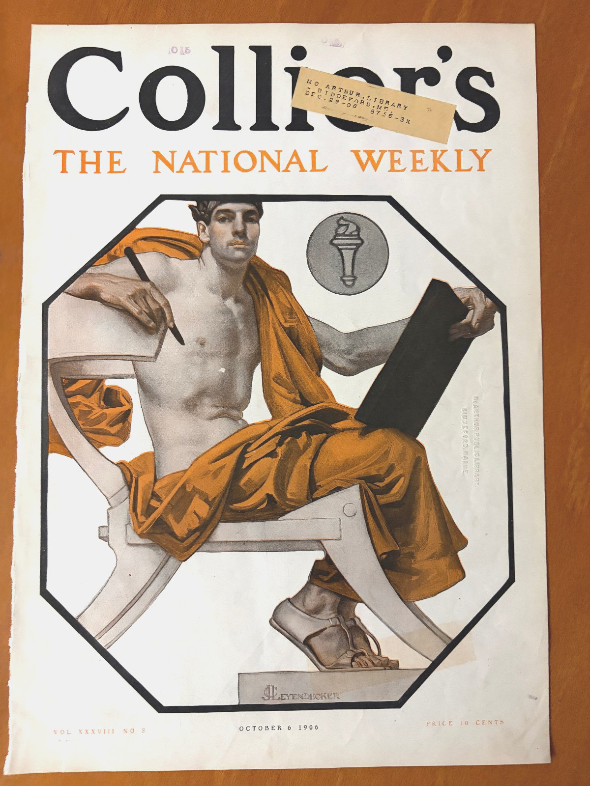 Collier’s Mag October 6 1906 Sexy SCRIBE – JC Leyendecker Art – from Bound Book